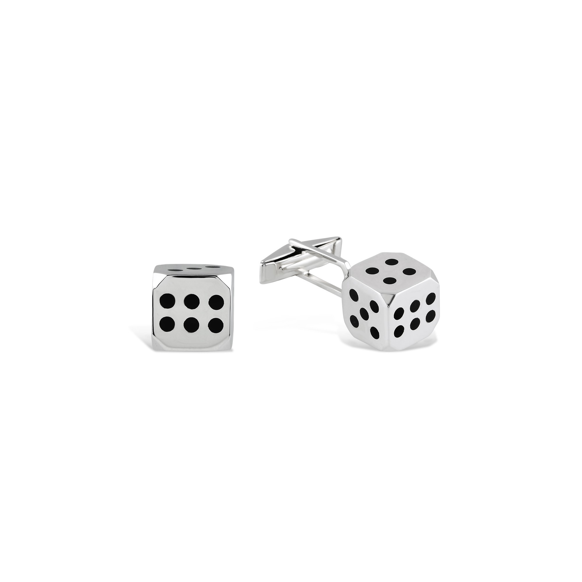 Silver Dice Cufflink - Silver Color