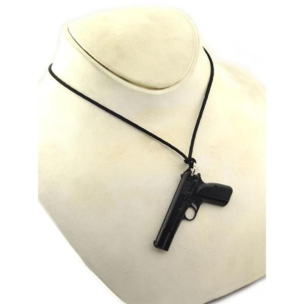 14 Pistol Rope Necklace (Black)