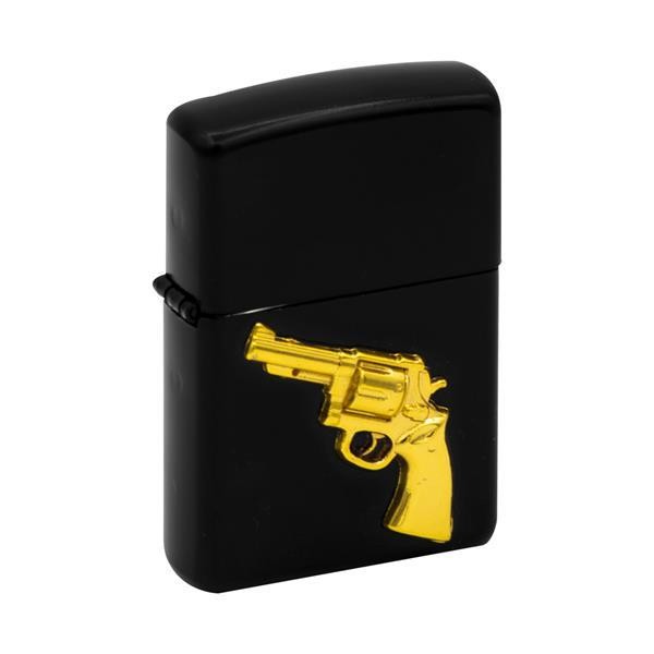 Zippo lighter gold pistol patterned