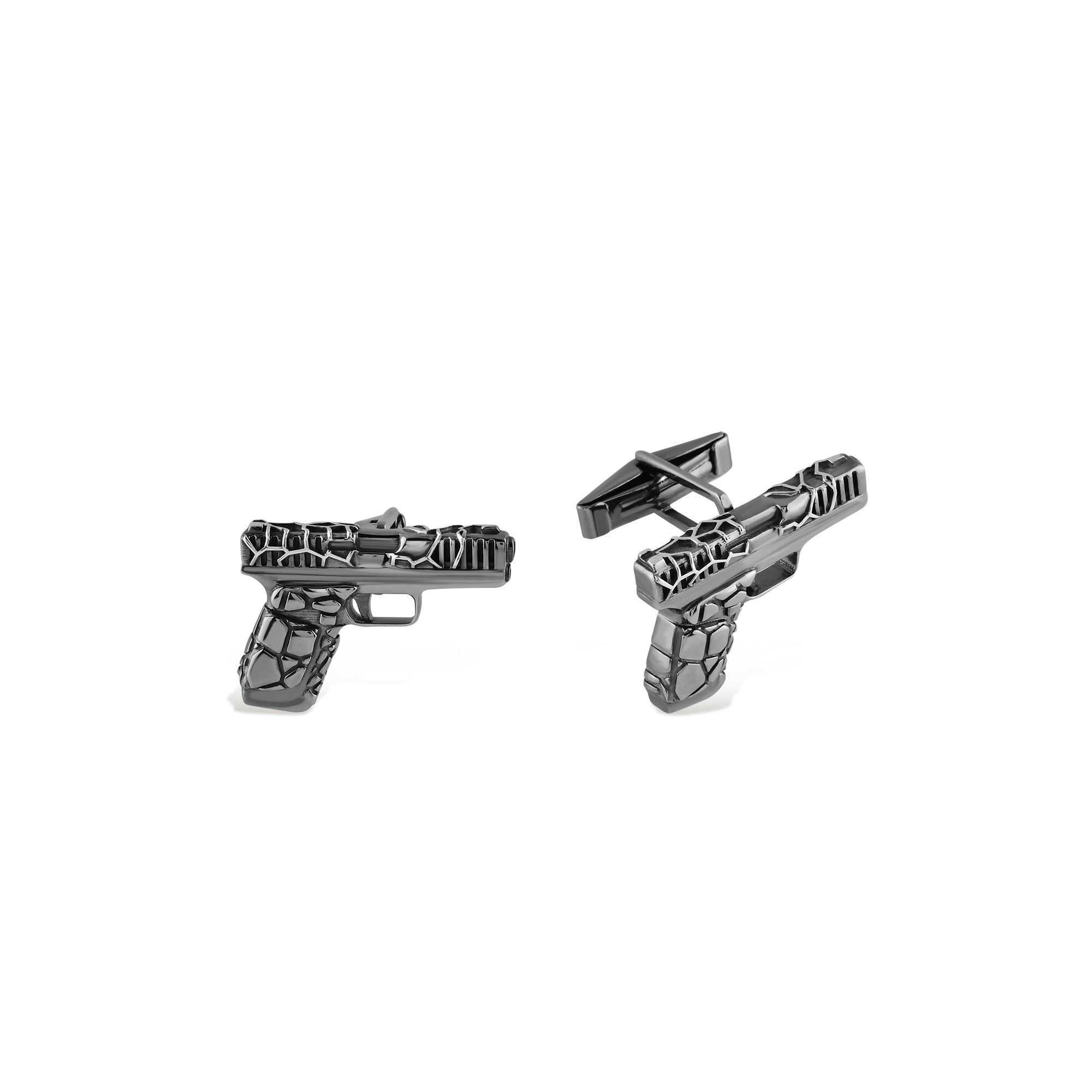 Silver GYES Line Cufflink - Black Color