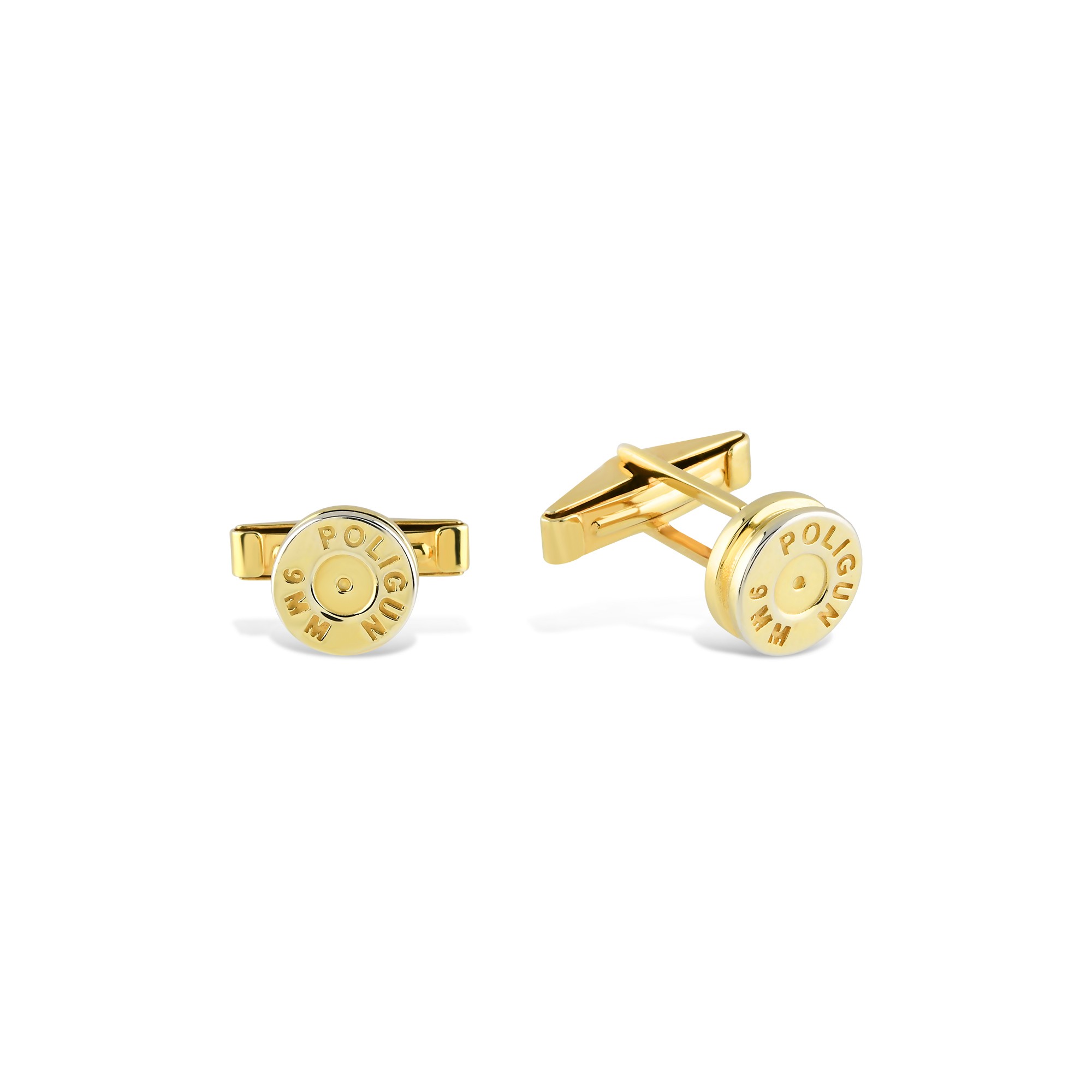 Silver 9MM Capsule Cufflink - Yellow Color