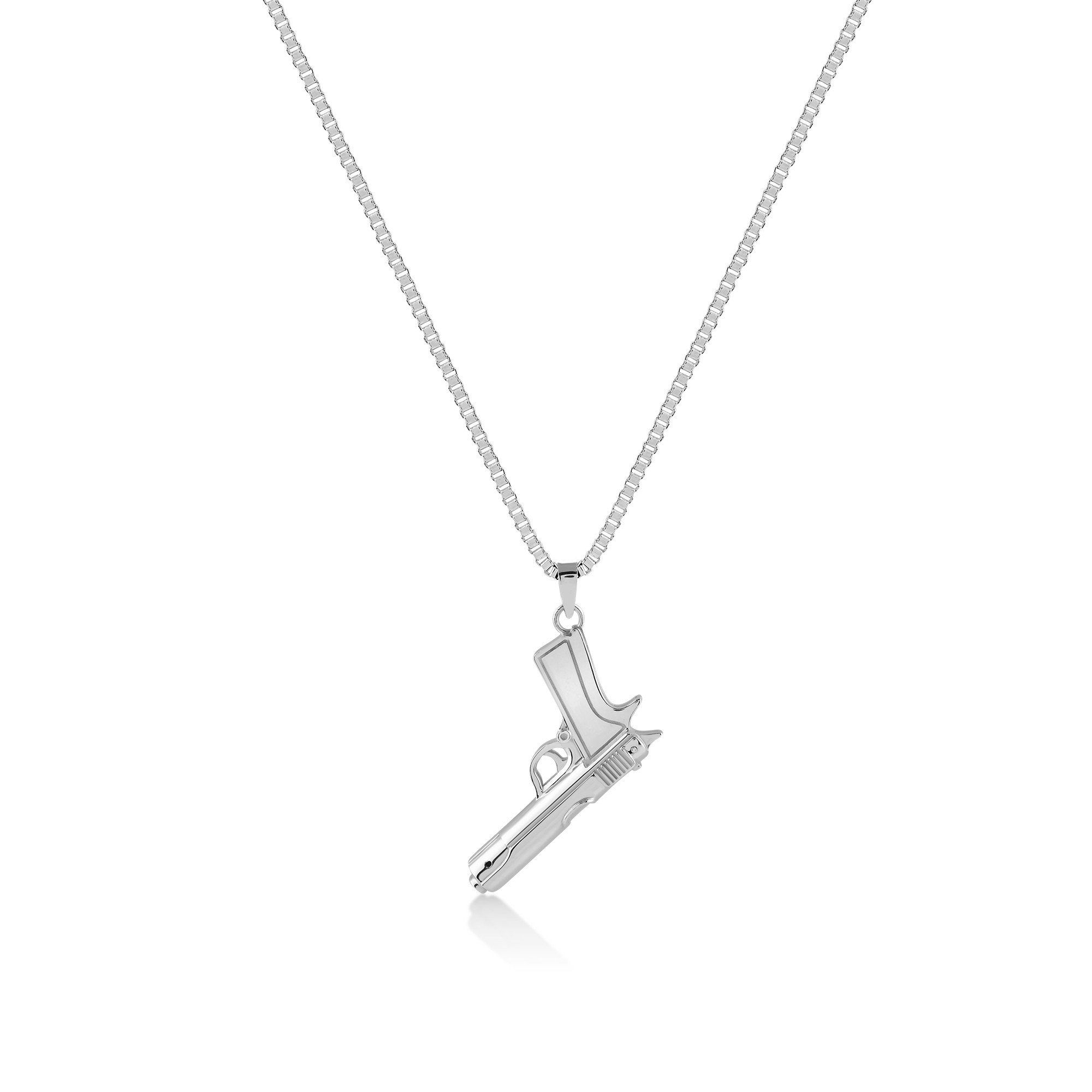 Silver Colt 1911 Necklace - Silver Color