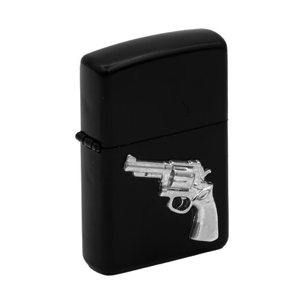 Zippo lighter silver pistol patterned