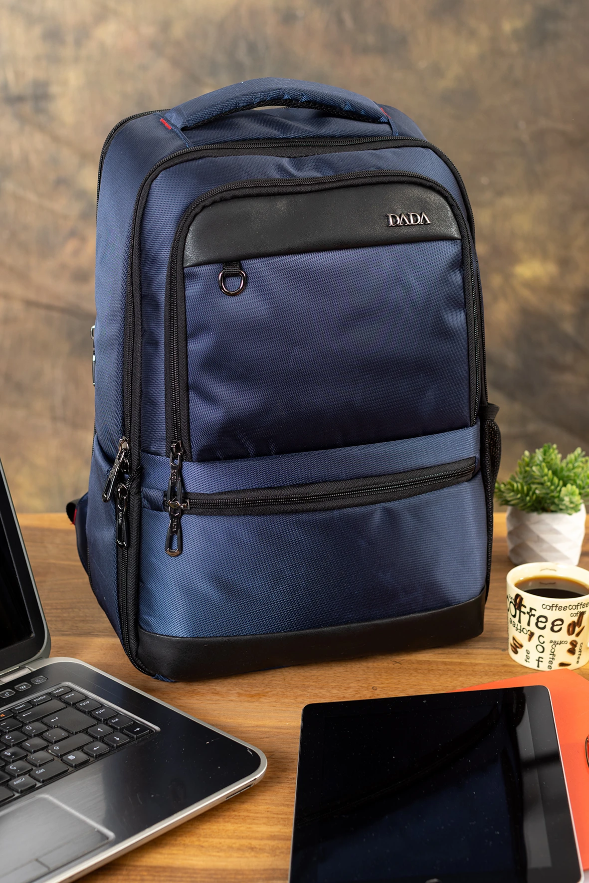 Dada Parmak İzi Okuyucu Kilit Sistemli Sırt Çantası 15,6 inç Organizer İç Bölme Darbe Emici Koruma Su Geçirmez Oxford Kumaş Dada Çanta 07