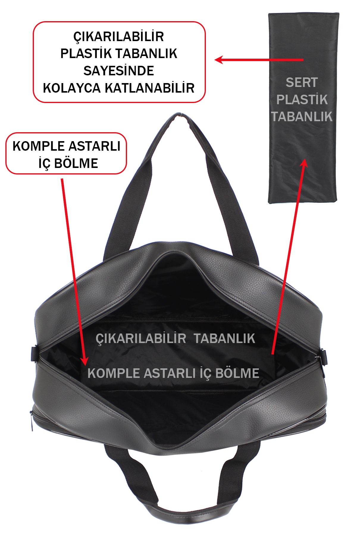 Kabin Boy El Valizi Seyahat Çantası El Bavulu Astarlı İç Bölme Taban Destekli Omuz Askılı
