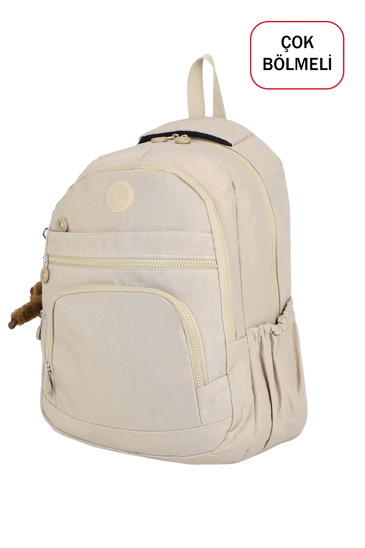 Okul Çantası Yandan Cepli Çok Bölmeli Ortopedik Sırt Anahtarlıklı