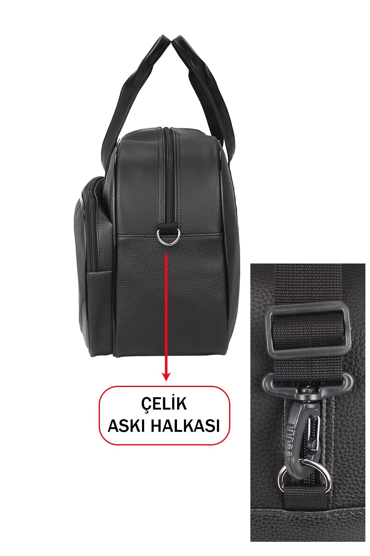 Kabin Boy El Valizi Seyahat Çantası El Bavulu Astarlı İç Bölme Taban Destekli Omuz Askılı