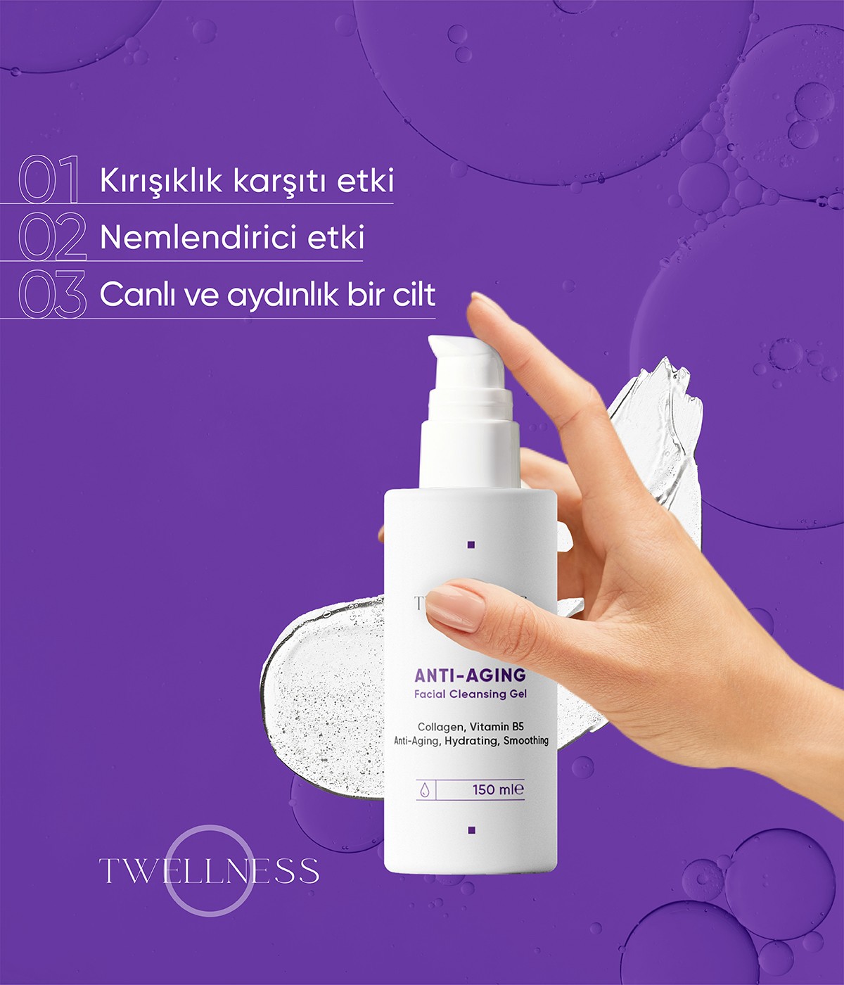 Twellness Kolajen Yaşlanma Karşıtı Yüz Temizleme Jeli - 150 ml