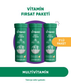 3’lü Paket – Vitago Multivitamin, Multimineral İçeren 10’lu Efervesan Tablet
