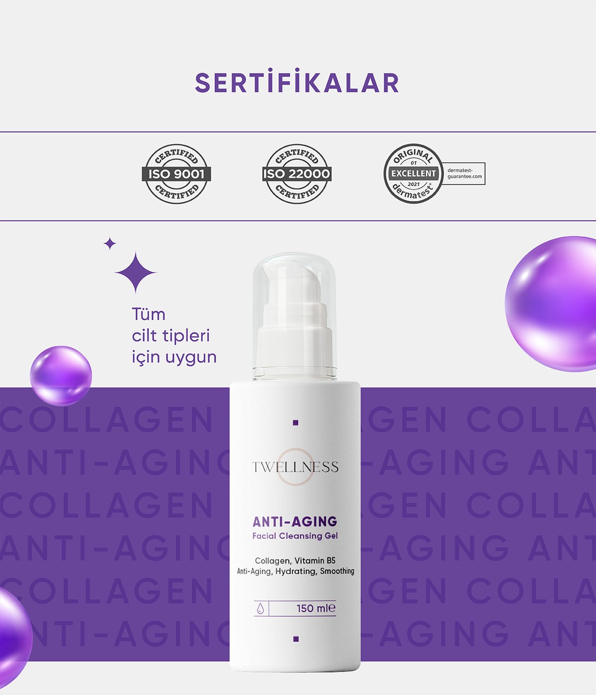 Twellness Kolajen Yaşlanma Karşıtı Yüz Temizleme Jeli - 150 ml