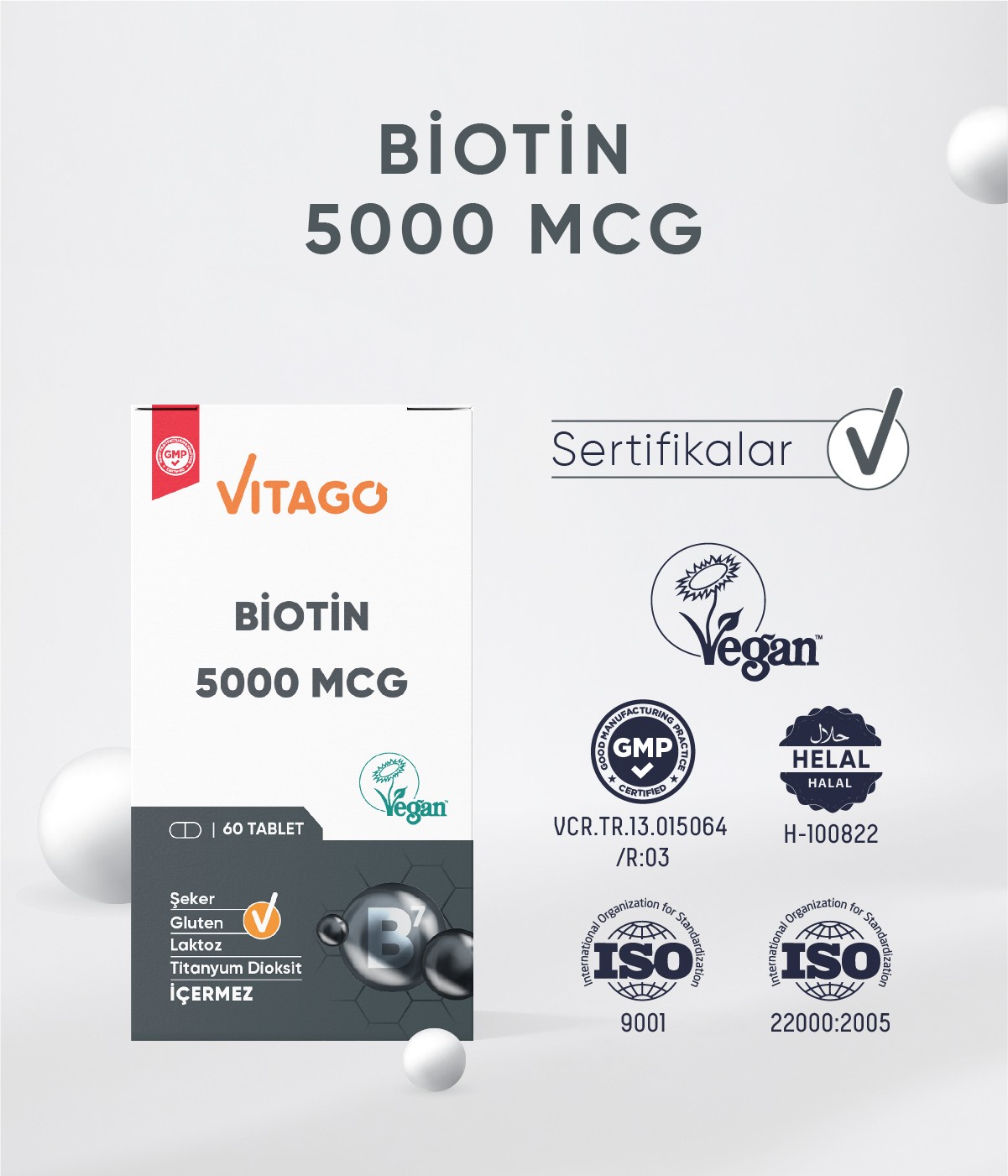 Vitago Premium Biotin 5000 Mcg 60 Tablet