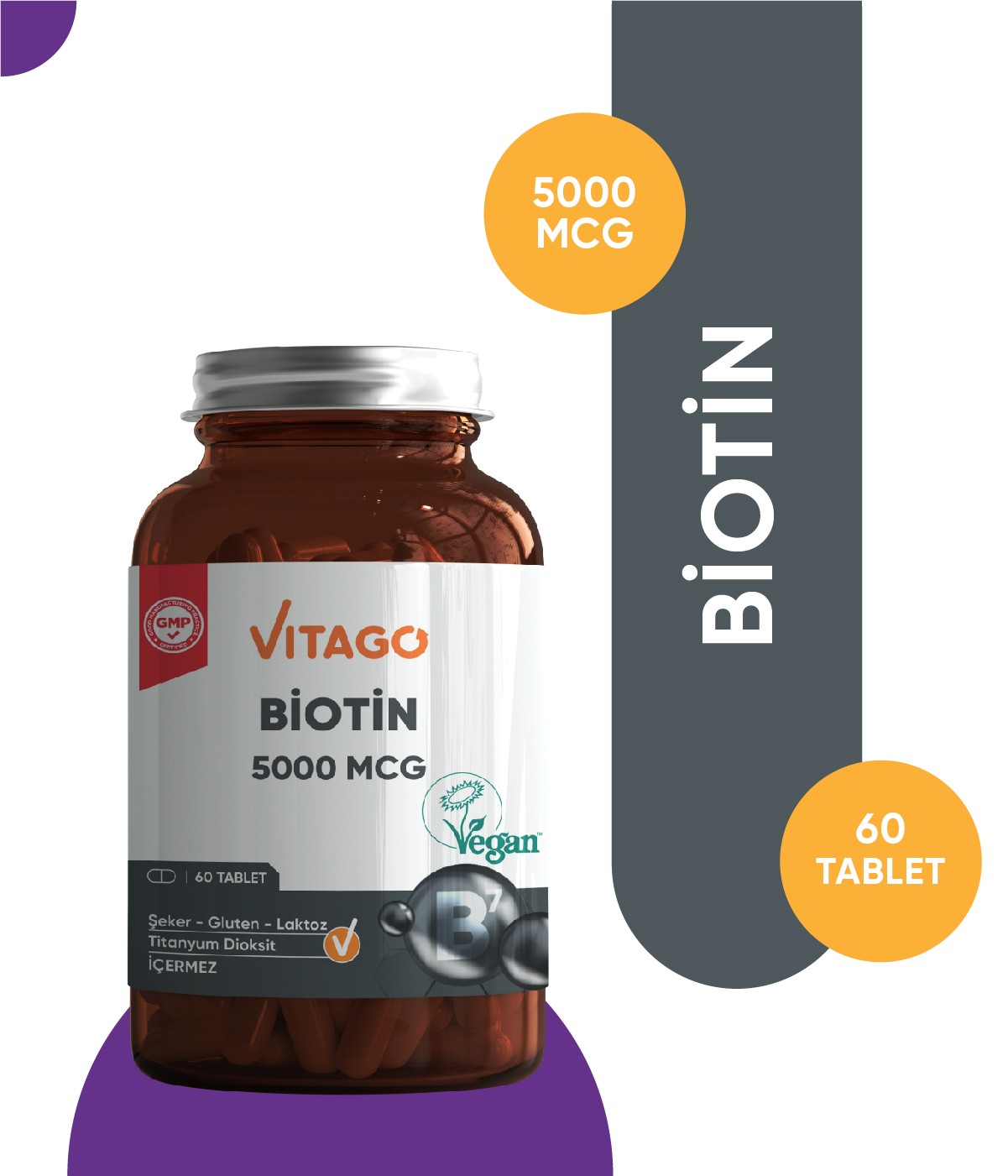 Vitago Premium Biotin 5000 Mcg 60 Tablet