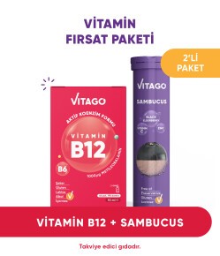 2’li Paket - Vitago B12 10 ml Sprey + Vitago Sambucus 20 Efervesan Tablet