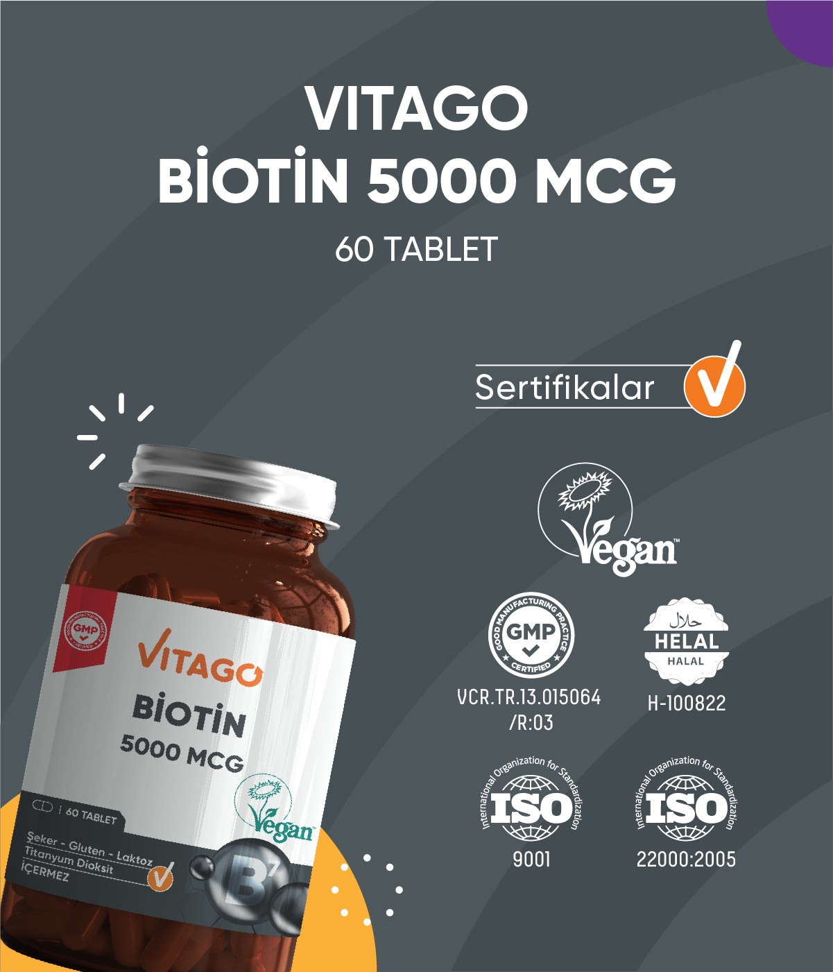 Vitago Premium Biotin 5000 Mcg 60 Tablet