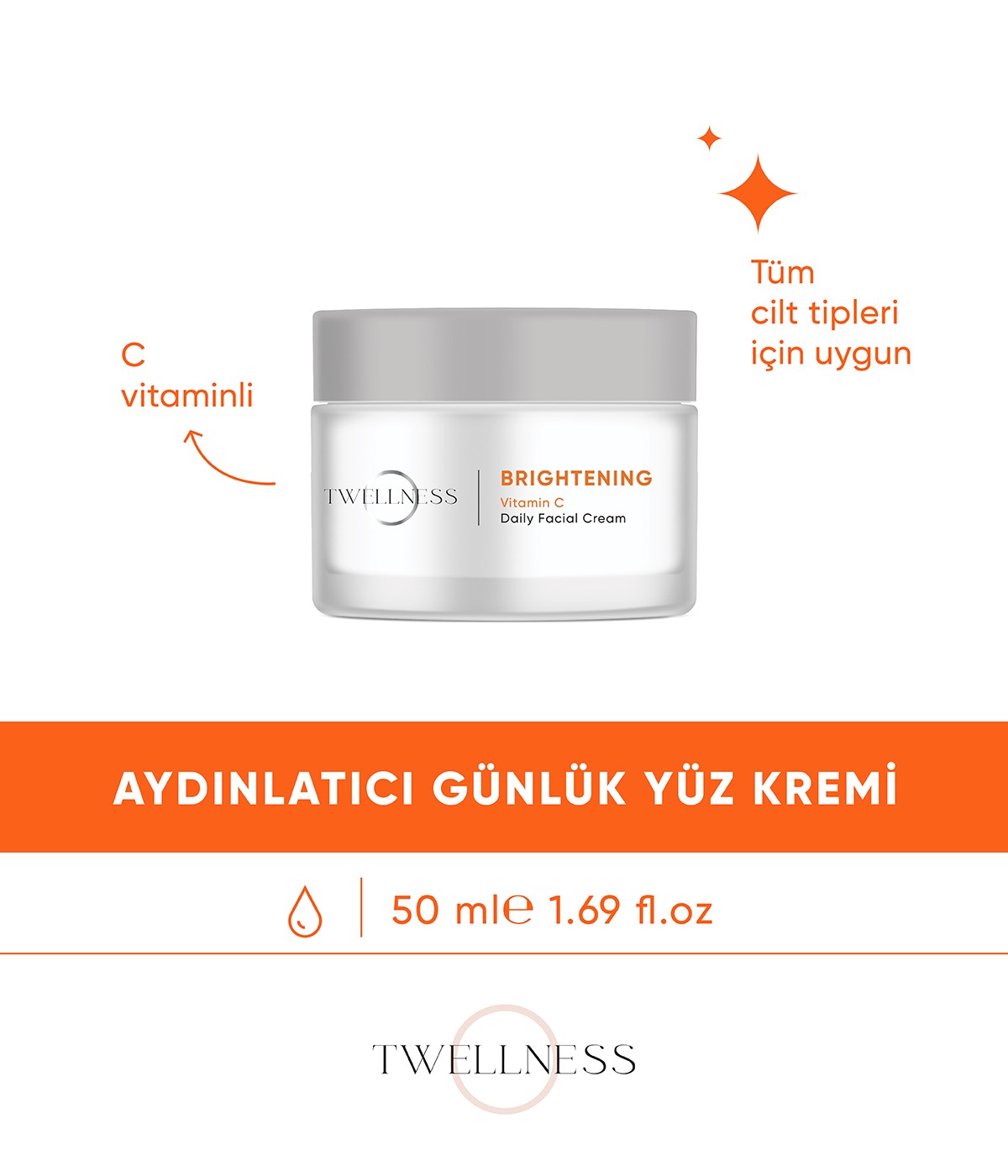 Twellness C Vitamini Aydınlatıcı Günlük Yüz Kremi - 50 ml