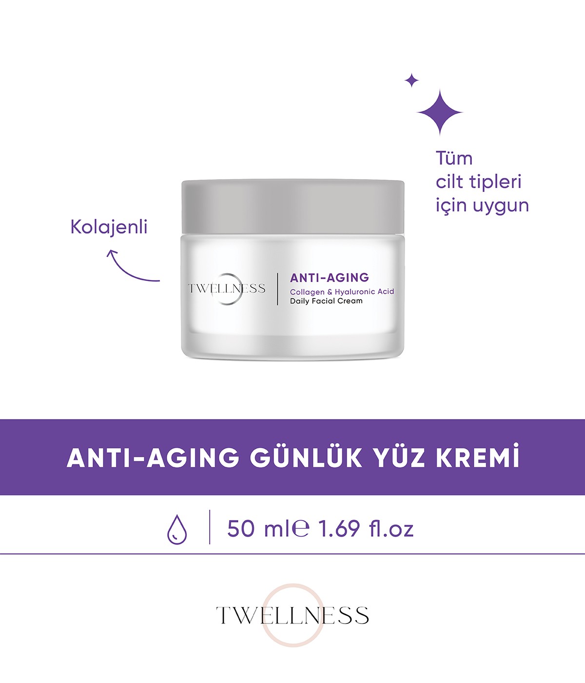 Twellness Kolajen Yaşlanma Karşıtı Günlük Yüz Kremi - 50 ml