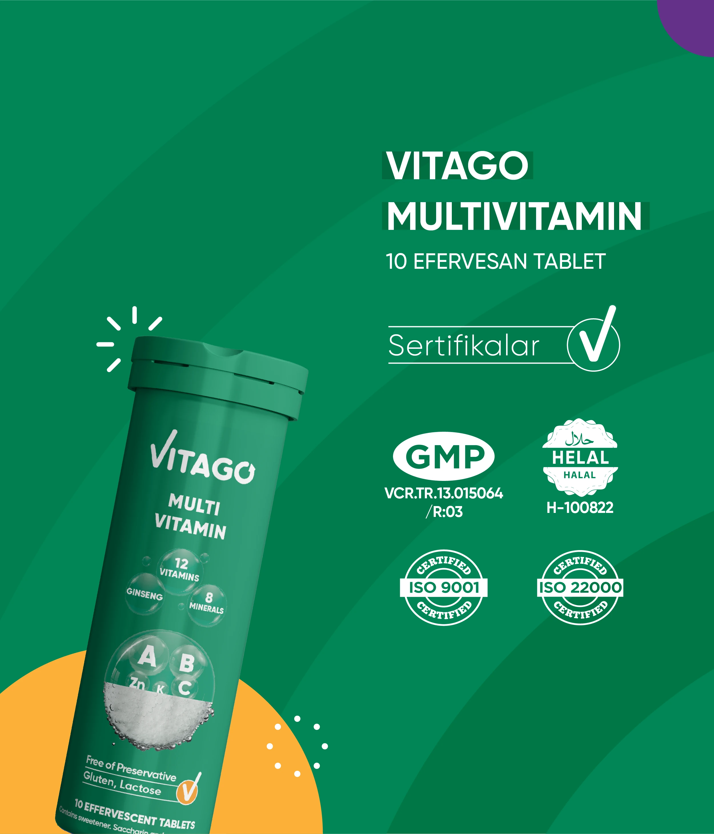 Vitago 10-Pack ProMultivit Multivitamin, Multimineral Effervescent Tablet Dietary Supplement