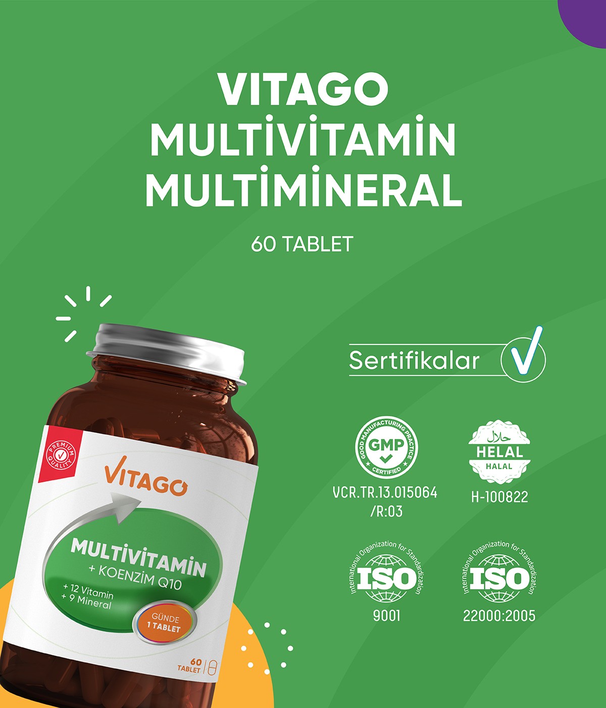 Vitago Multivitamin Koenzim Q-10 Tablet Takviye Edici Gıda