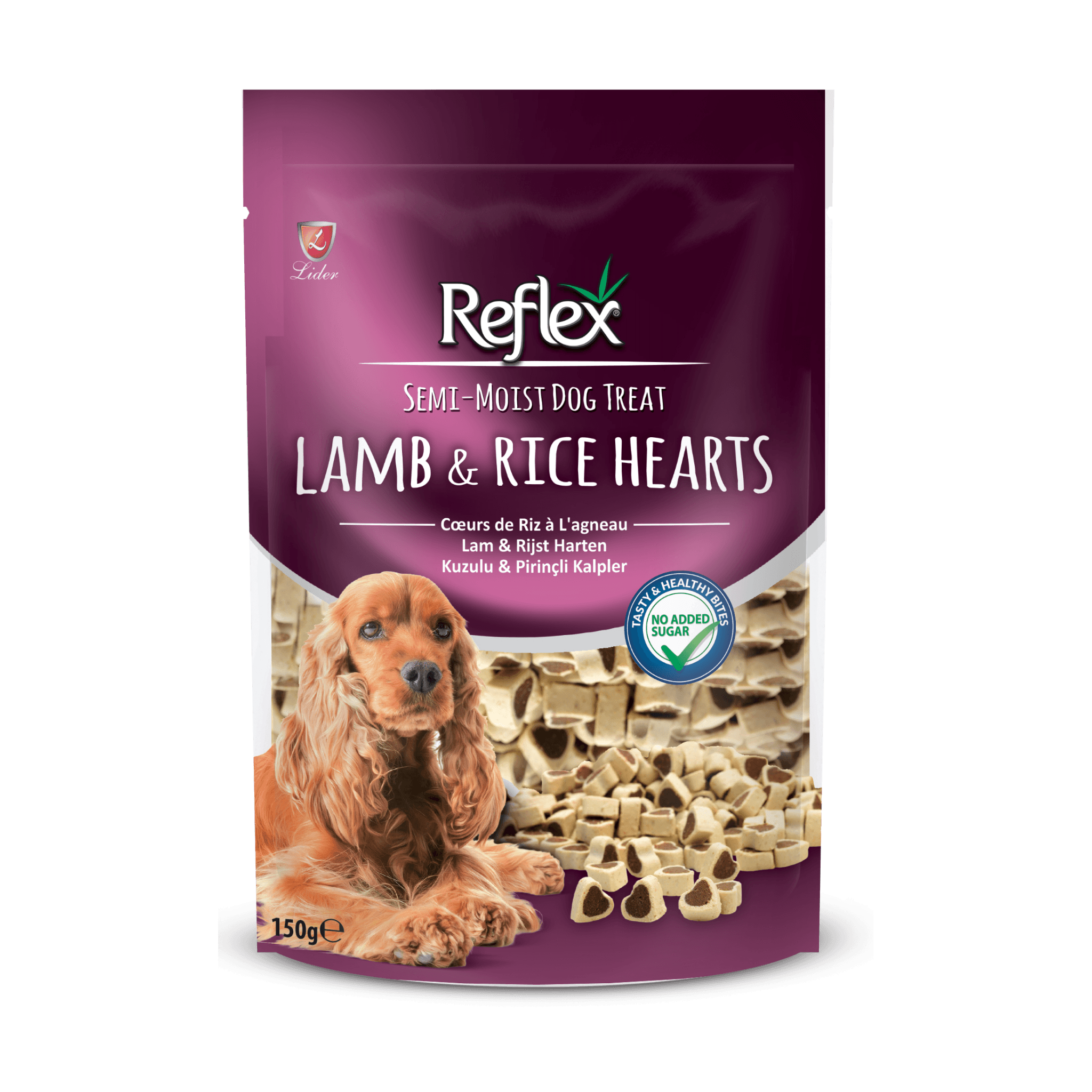 Reflex Kuzulu ve Pirinçli Mini Kalpli Yarı Yumuşak Köpek Ödül Maması 150 gr