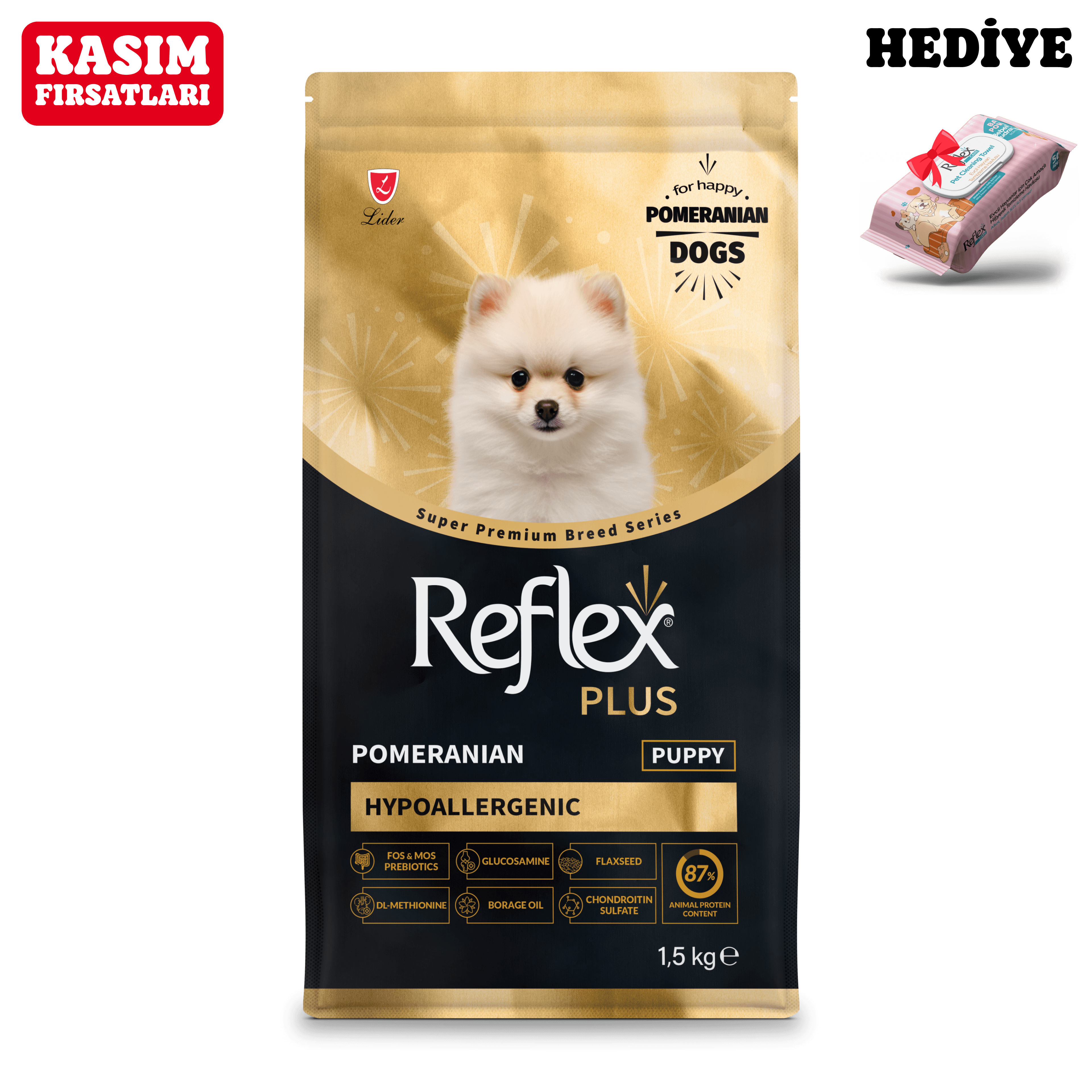 Reflex Plus Pomeranian Yavru Köpek Maması 1.5 kg