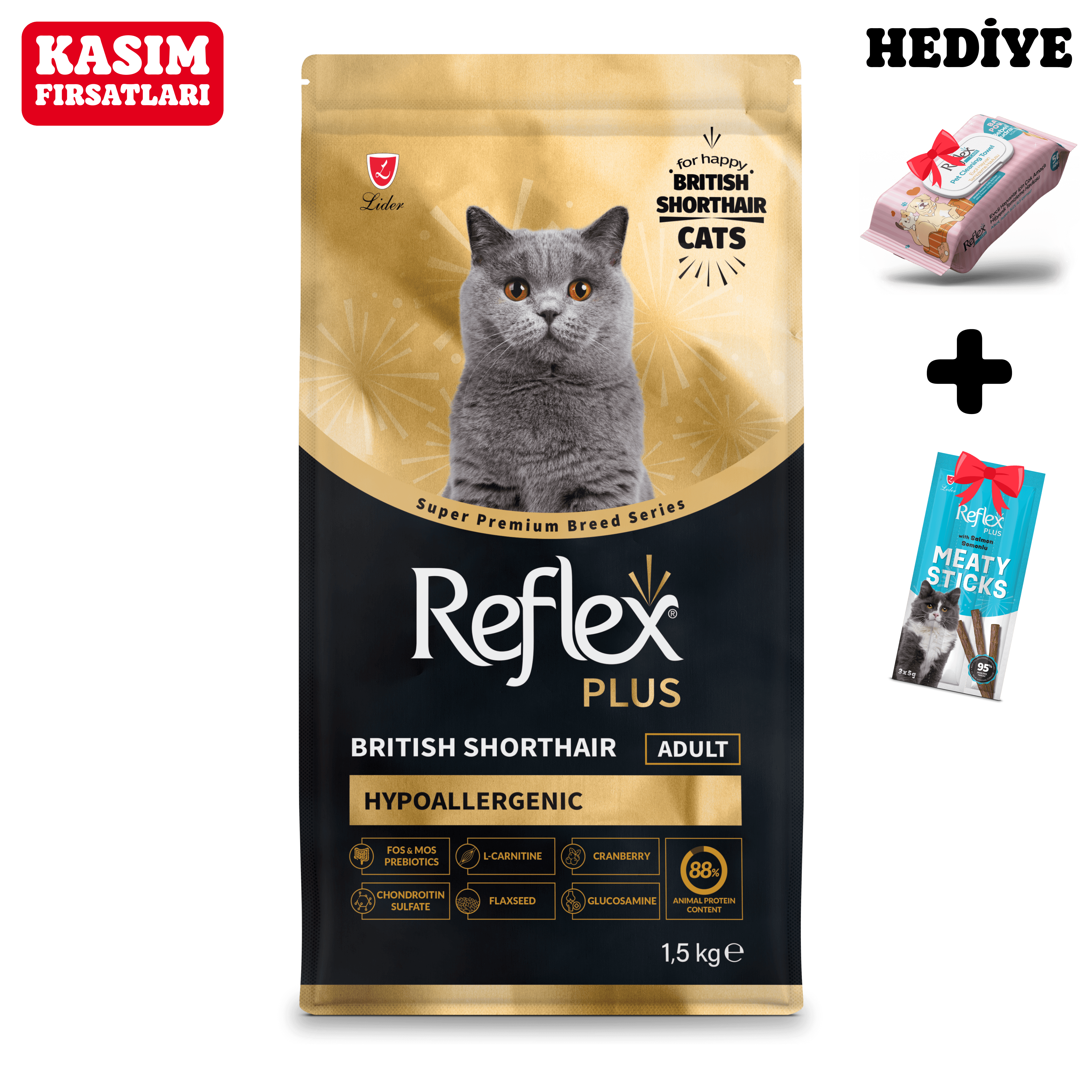 Reflex Plus British Shorthair Yetişkin Kedi Maması 1.5 kg