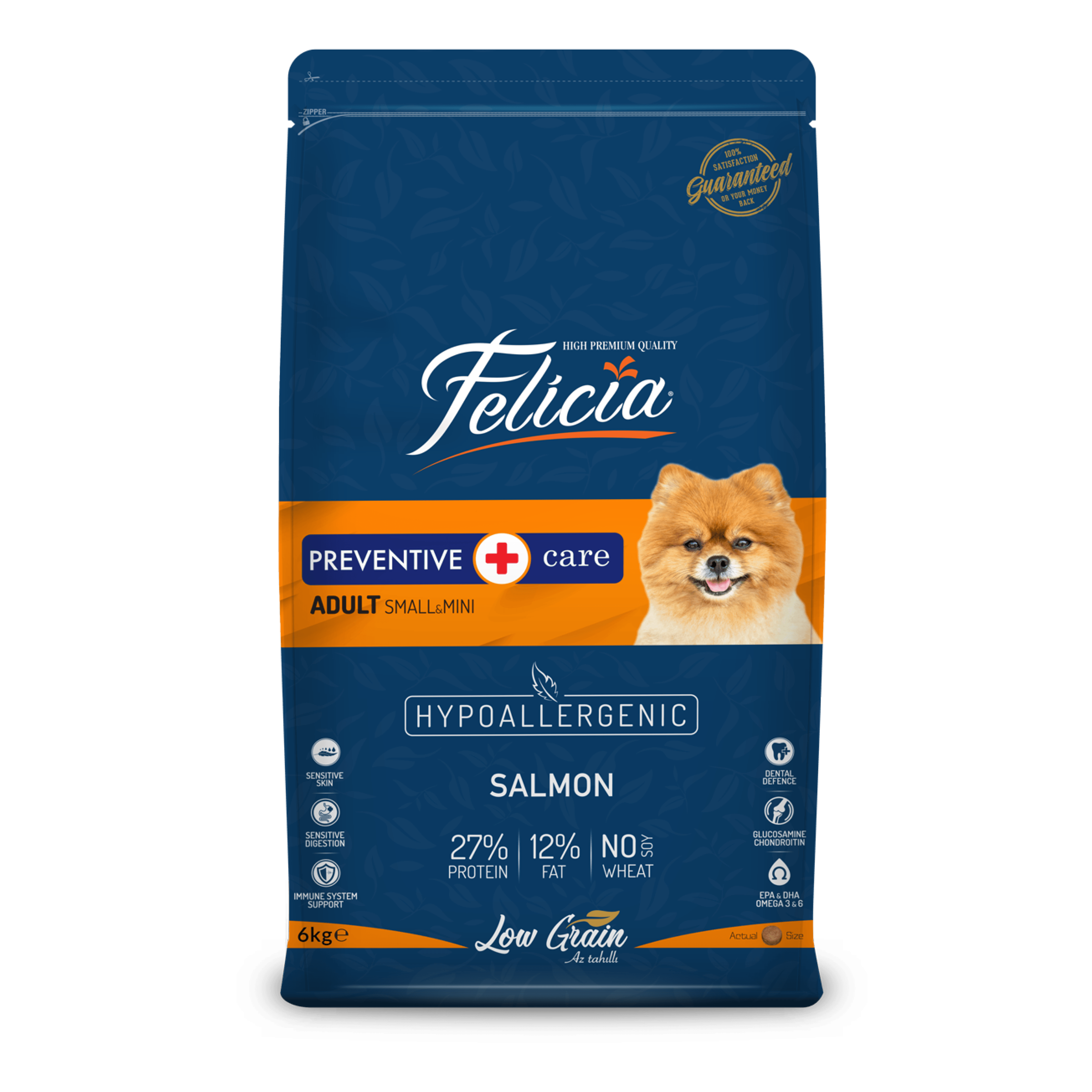 Felicia HypoAllergenic Somonlu Küçük Irk Düşük Tahıllı Yetişkin Köpek Maması 6 kg