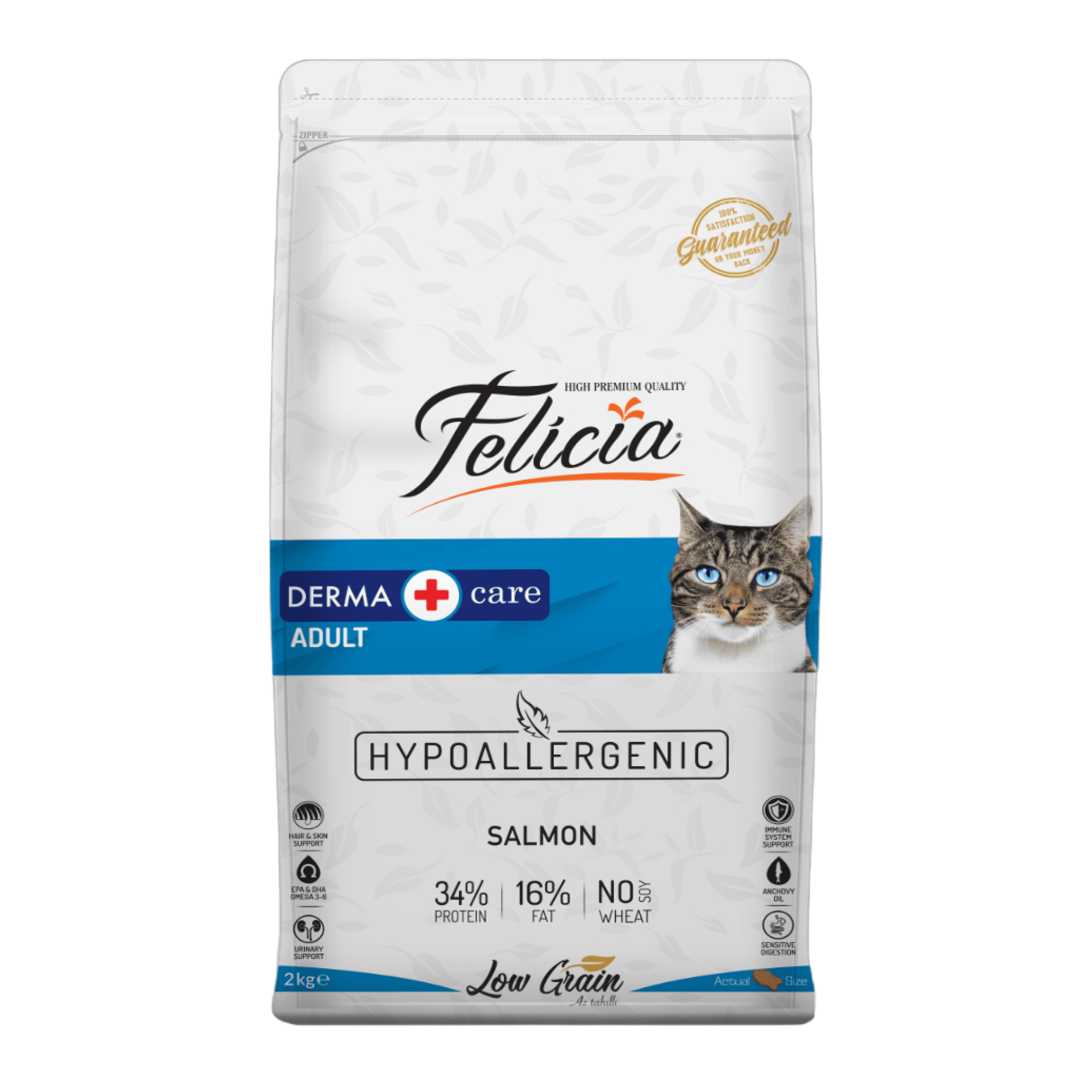 Felicia HypoAllergenic Az Tahıllı Somonlu Yetişkin Kedi Maması 2 kg