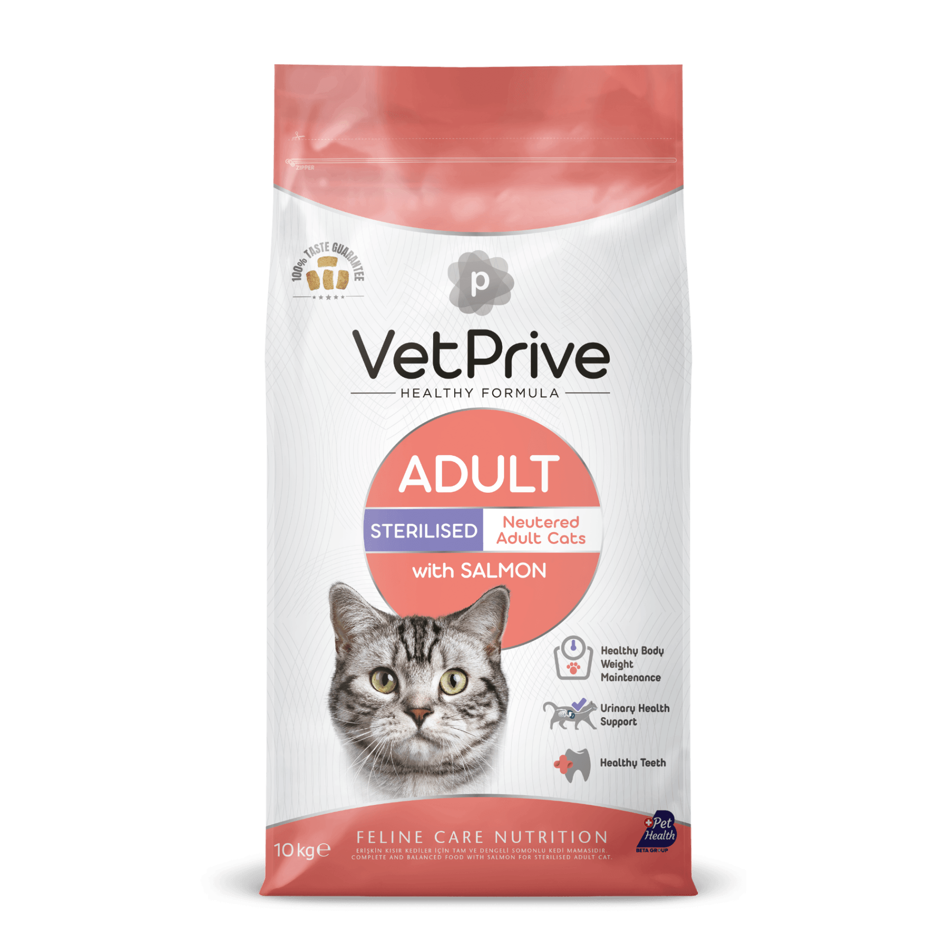 Vet Prive Kısırlaştırılmış Somonlu Yetişkin Kedi Maması 10+2 kg