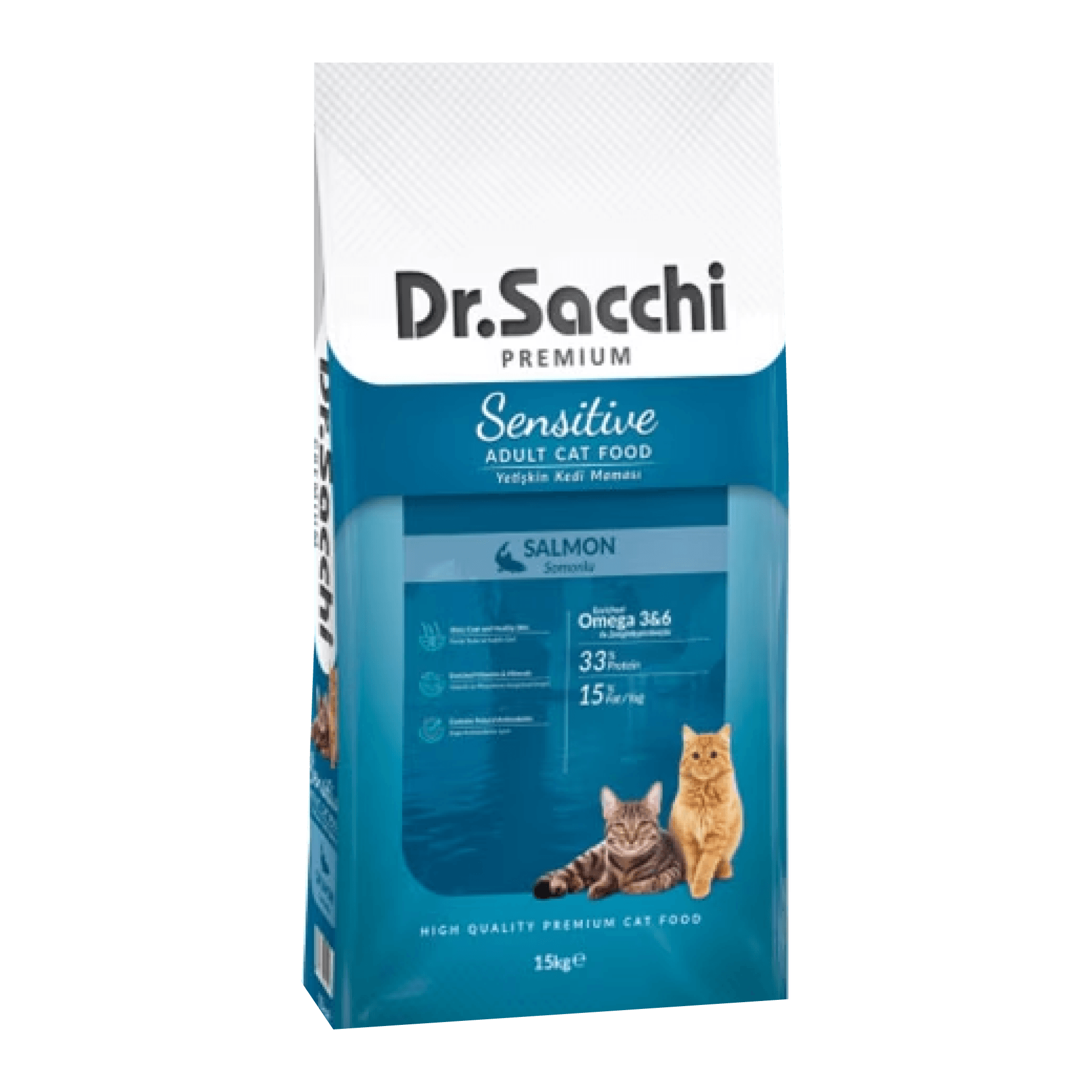 Dr.  Sacchi Premium Sensitive Salmon Yetişkin Kedi Maması 15 kg