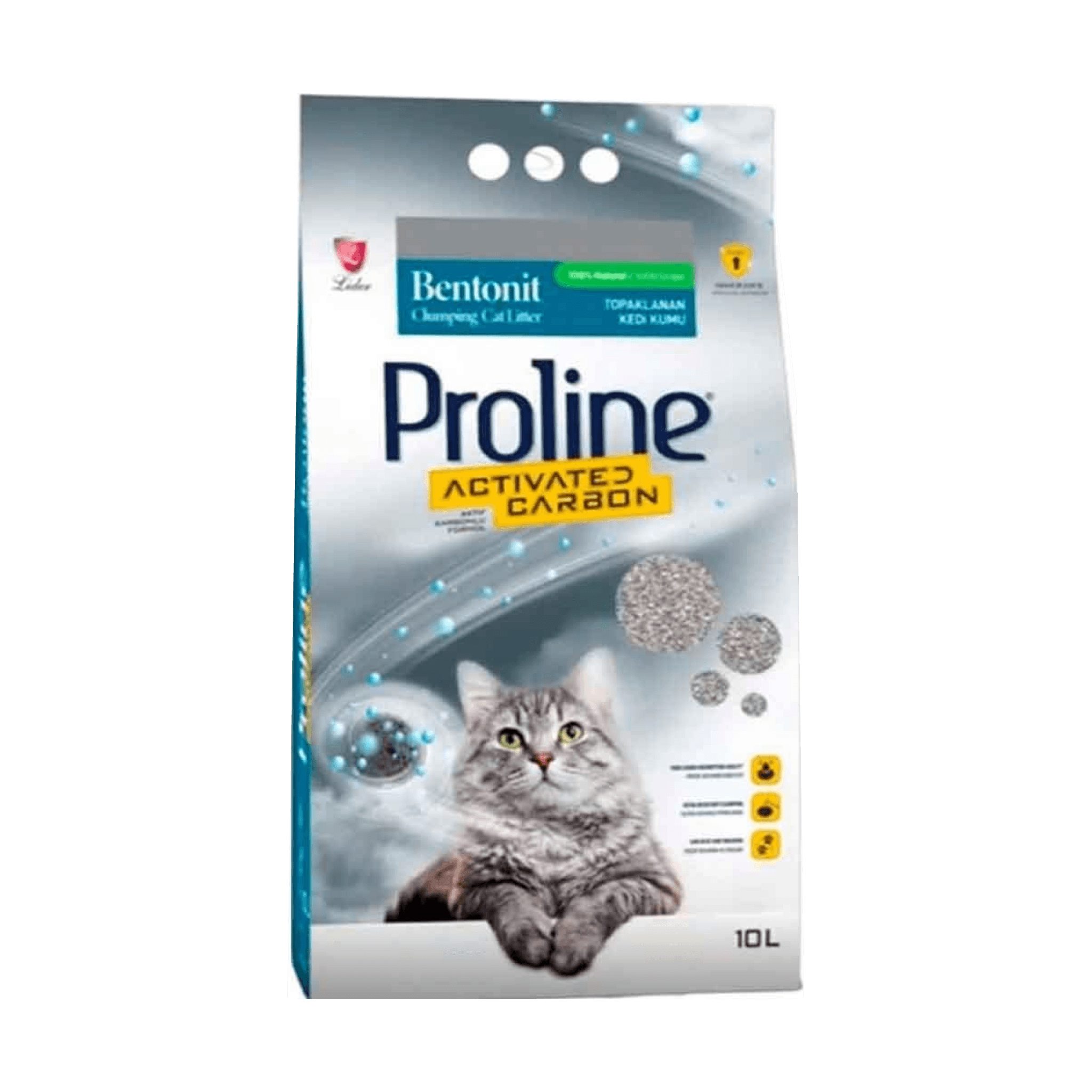 Proline Aktif Karbonlu Topaklanan Bentonit Kedi Kumu 10 lt