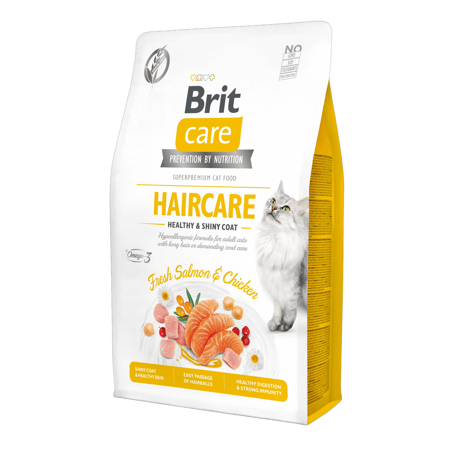 Brit Care Haircare Hypo-Allergenic Deri ve Tüy Sağlığı için Tahılsız Yetişkin Kedi Maması 2 kg