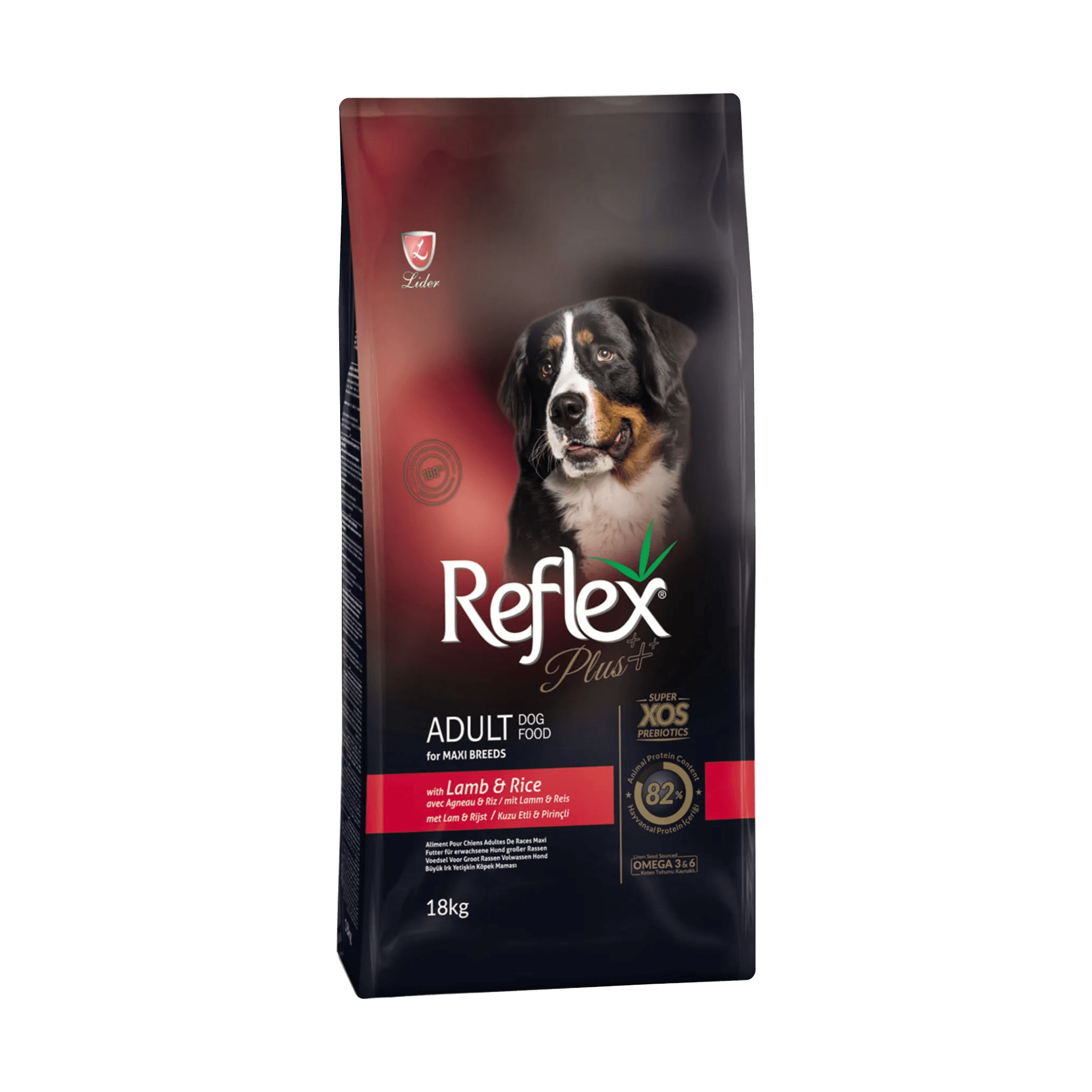 Reflex Plus Büyük Irk Kuzulu ve Pirinçli Yetişkin Köpek Maması 18 kg