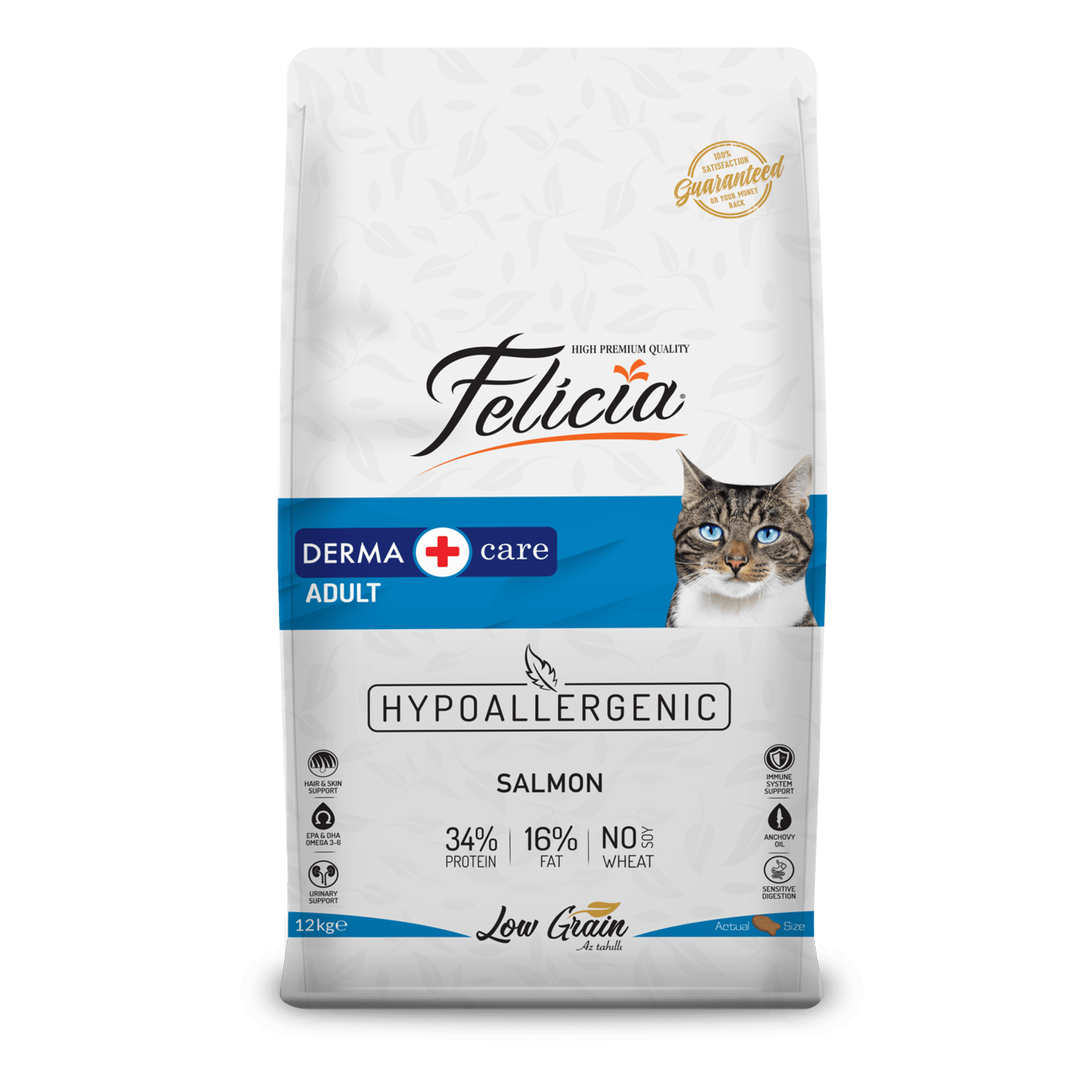 Felicia HypoAllergenic Somonlu Düşük Tahıllı Yetişkin Kedi Maması 12 kg