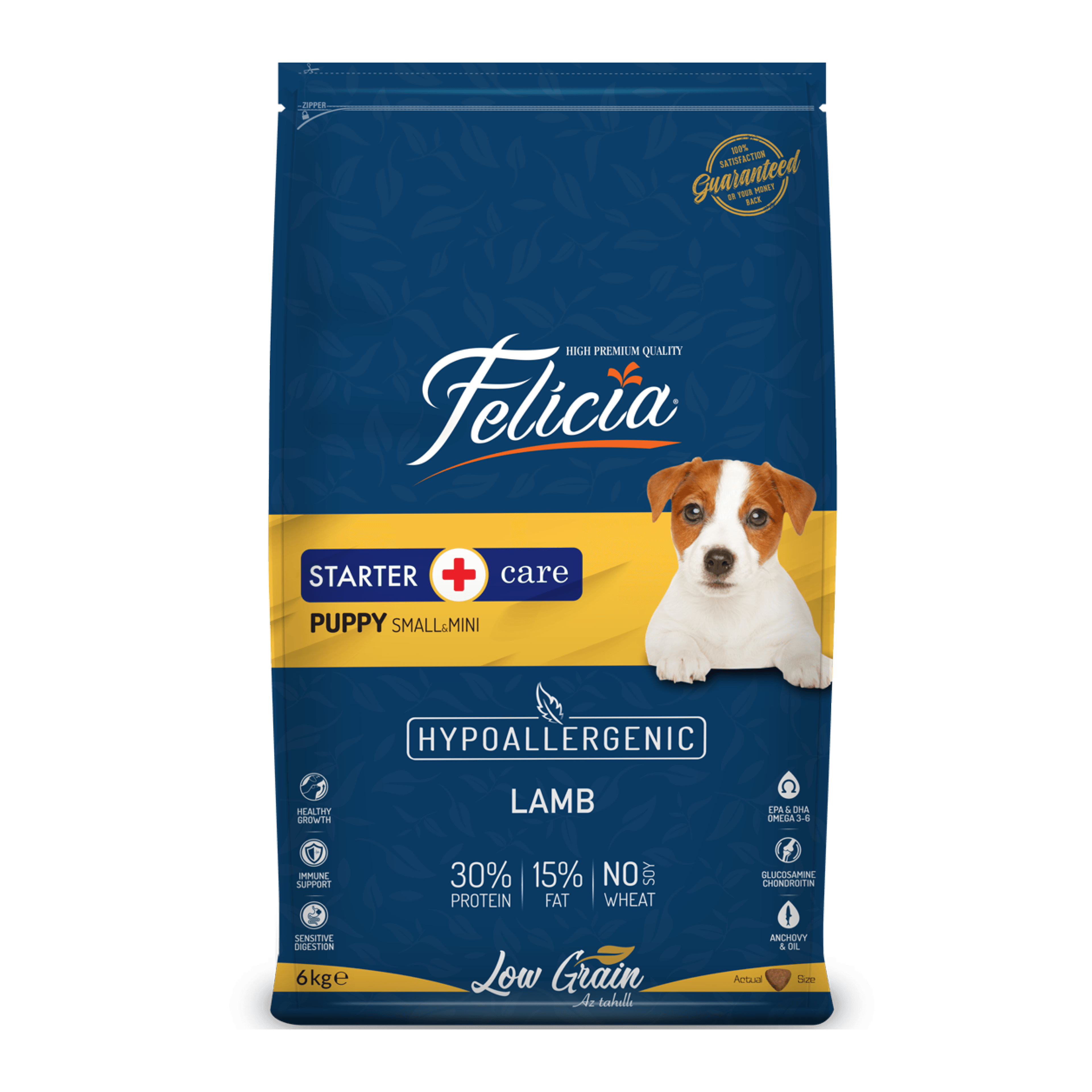 Felicia HypoAllergenic Kuzulu Küçük/Orta Irk Düşük Tahıllı Yavru Köpek Maması 6 kg