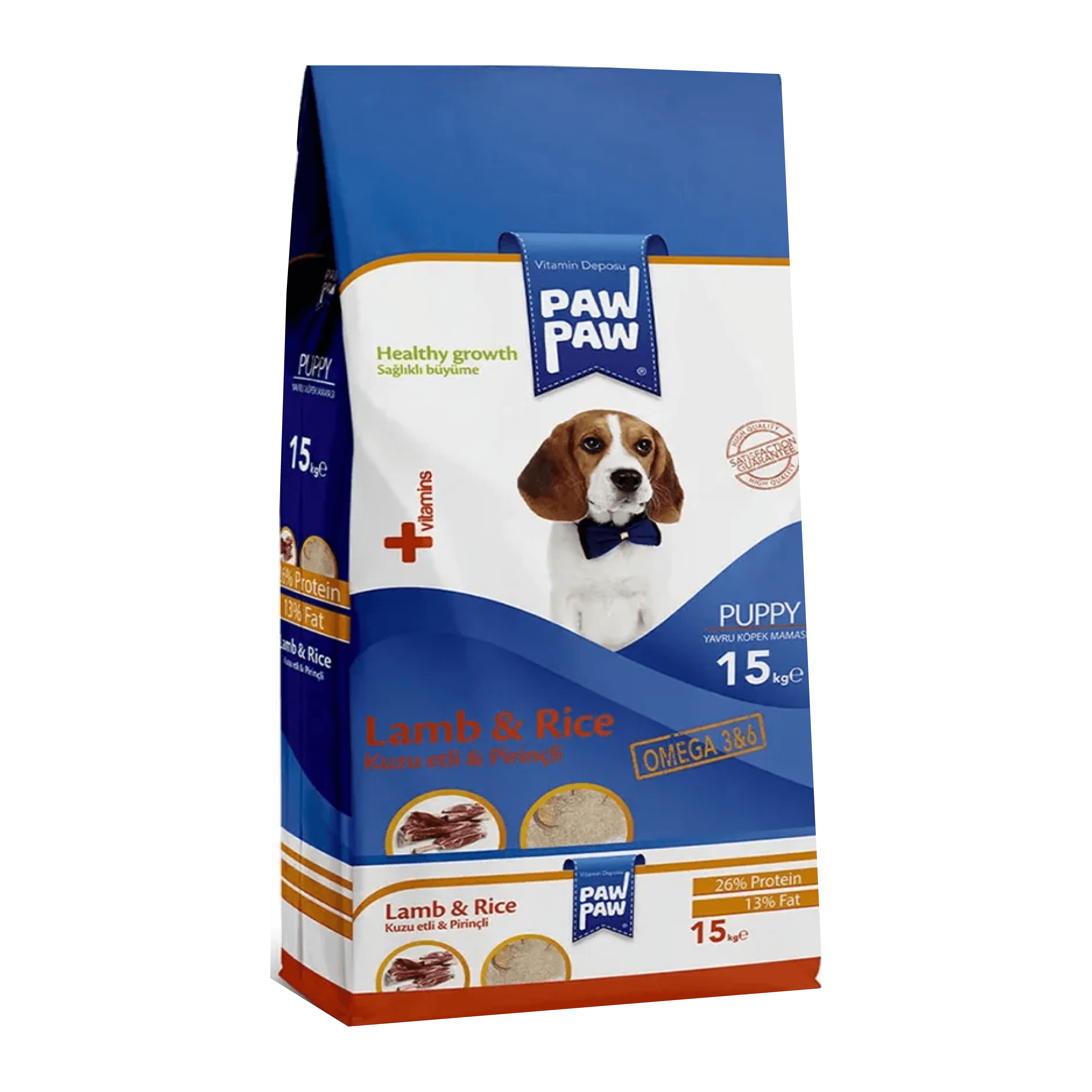 Paw Paw Kuzu Etli Pirinçli Yavru Köpek Maması 15 kg