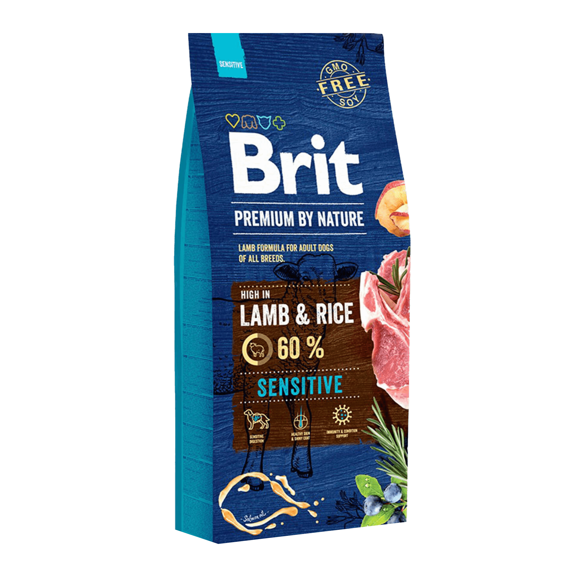 Brit Premium Nature Sensitive Kuzulu ve Pirinçli Yetişkin Köpek Maması 15 kg