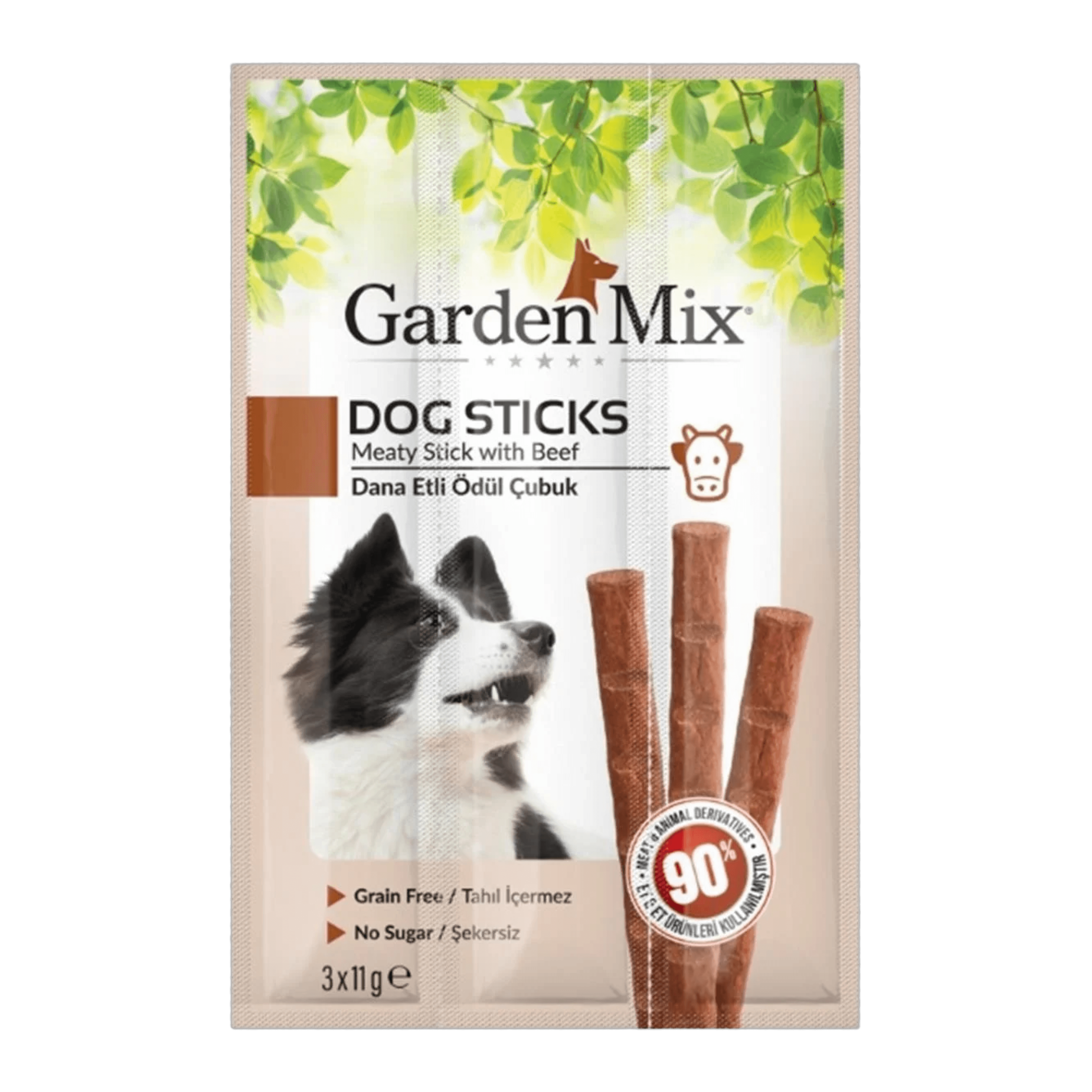 Garden Mix Dana Etli Tahılsız Köpek Ödül Çubuğu 33 gr (3'lü)