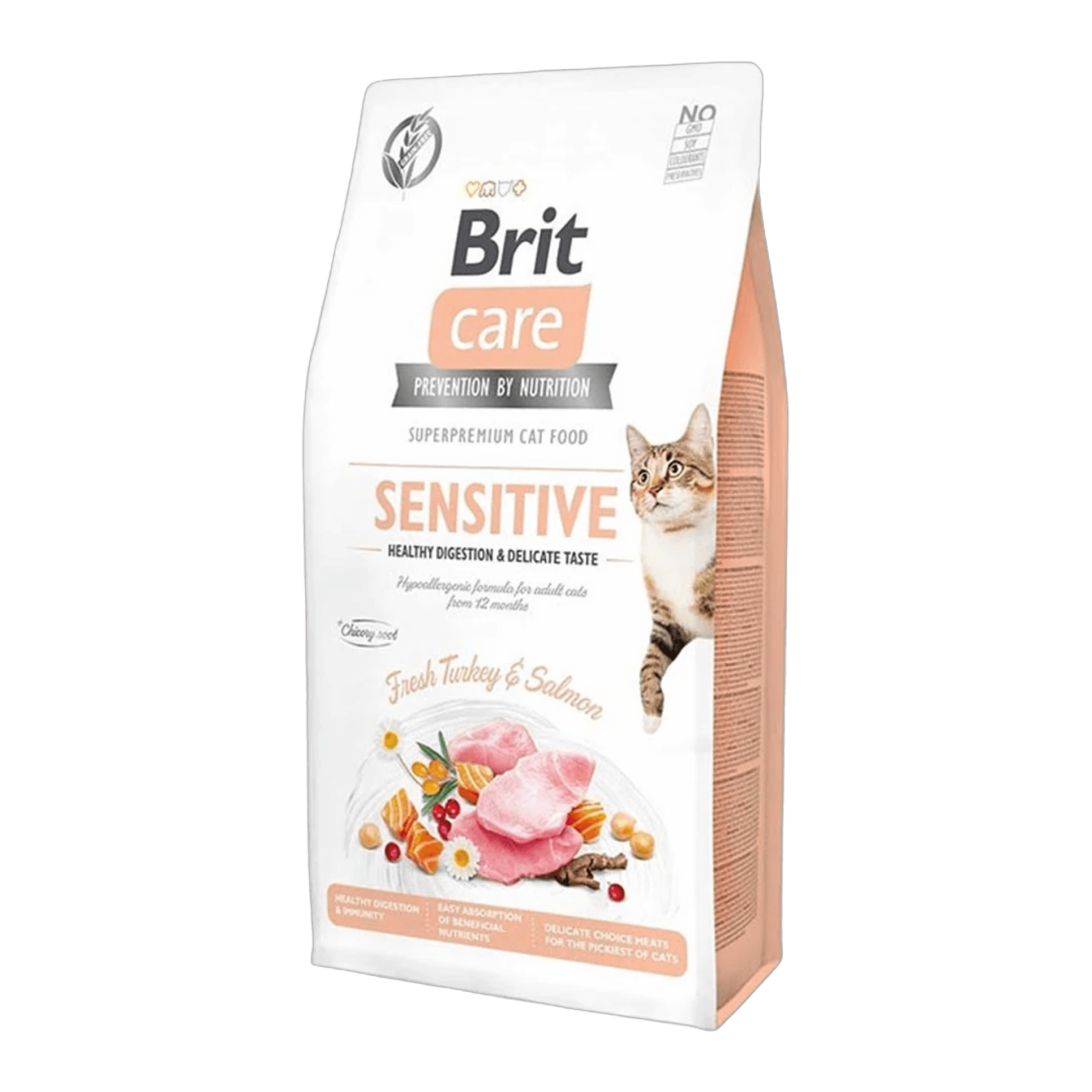 Brit Care Sensitive Hypo-Allergenic Sindirim Sistemi Destekleyici Tahılsız Yetişkin Kedi Maması 2 kg