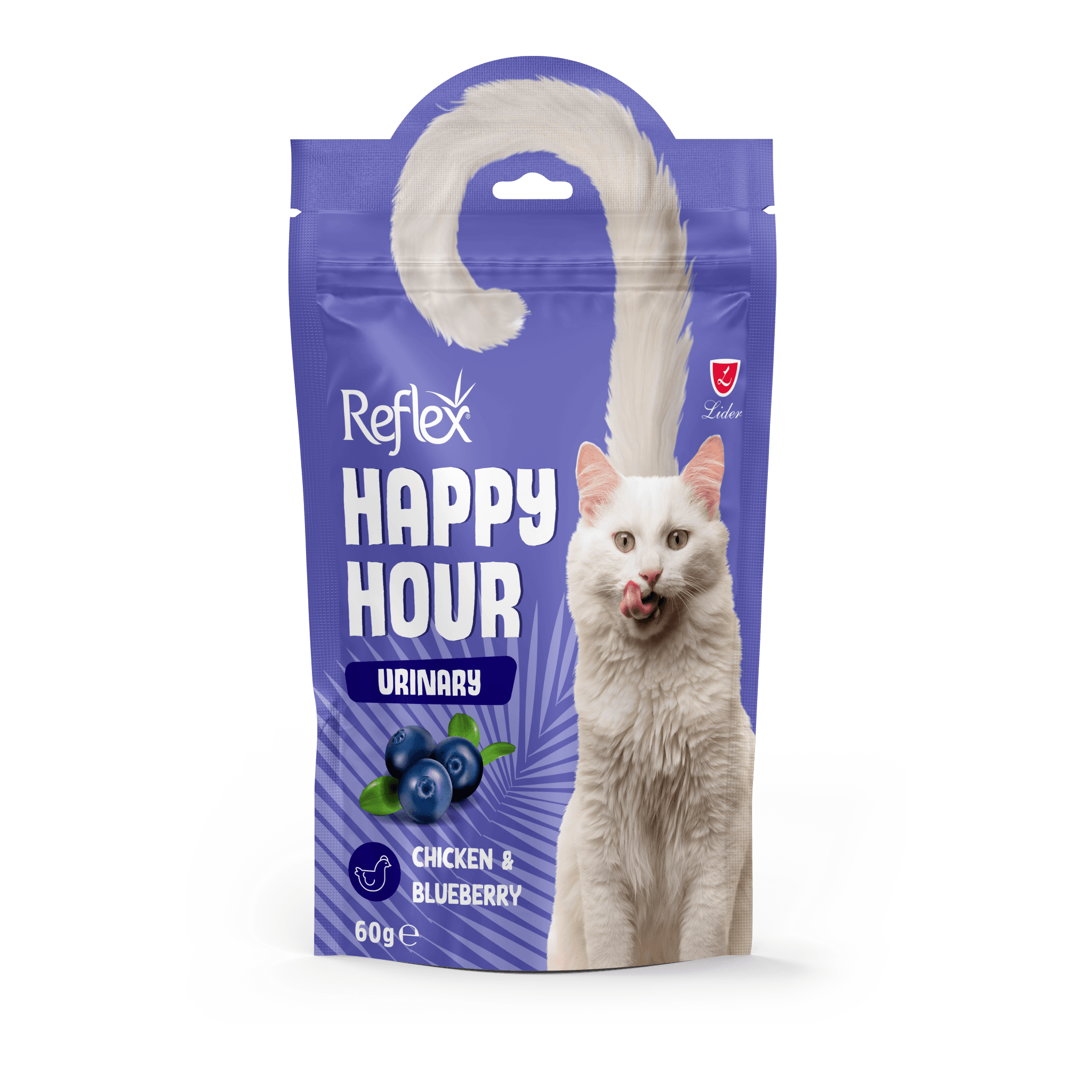 Reflex Happy Hour Üriner Sistem Destekleyici Tavuklu ve Yaban Mersinli Kedi Ödül Maması 60 gr