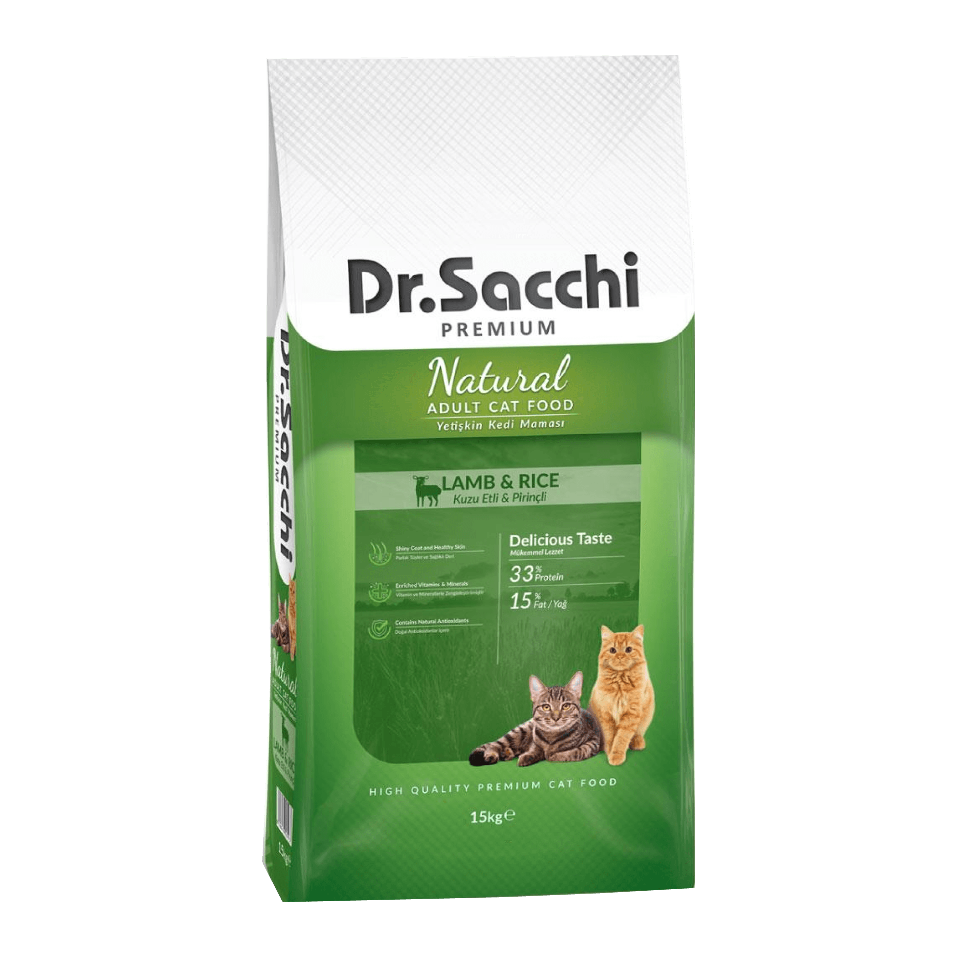 Dr. Sacchi Premium Natural  Kuzulu Yetişkin Kedi Maması 15 kg