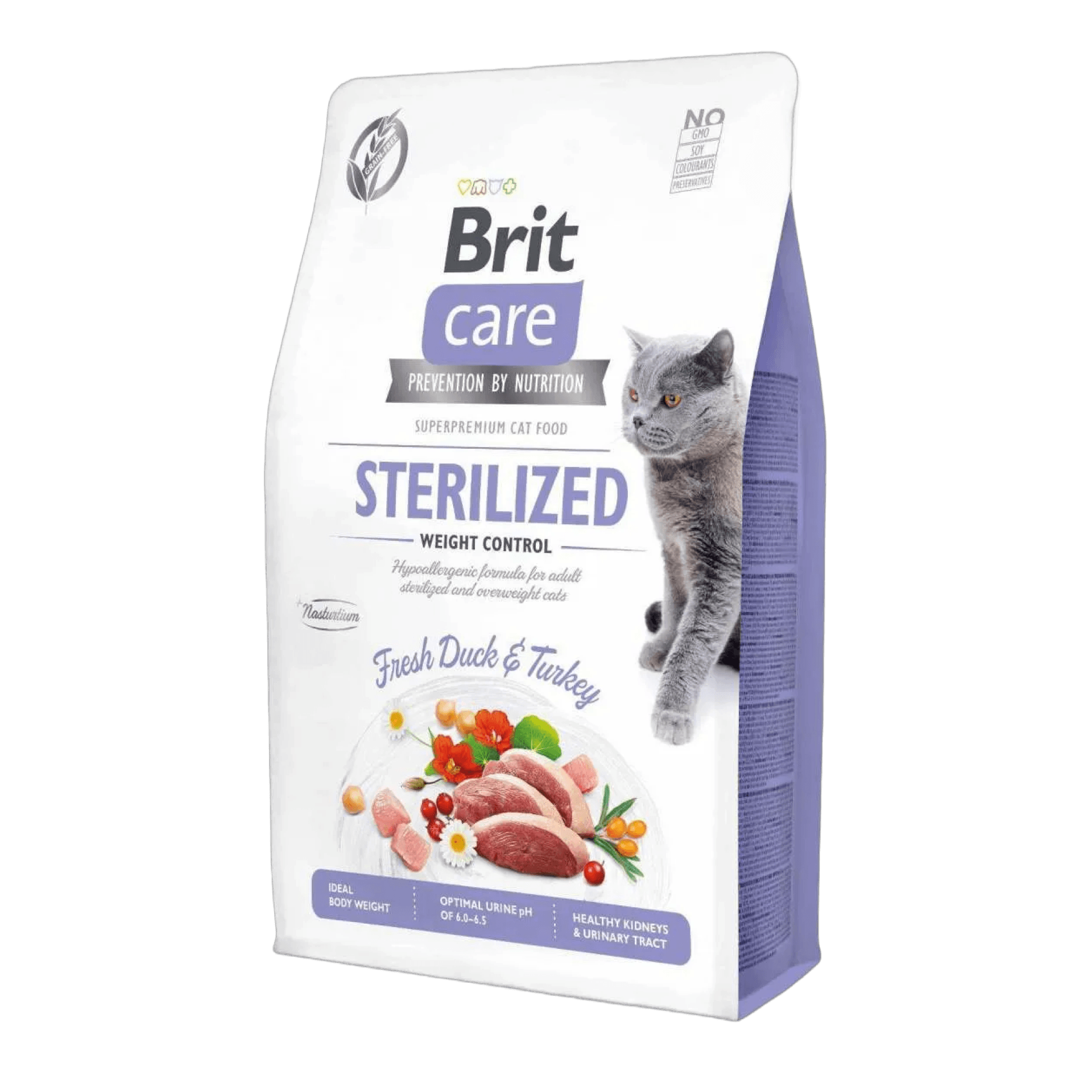 Brit Care Hypo-Allergenic Kilo Kontrolü için Ördekli Tahılsız Kısırlaştırılmış Kedi Maması 7 kg