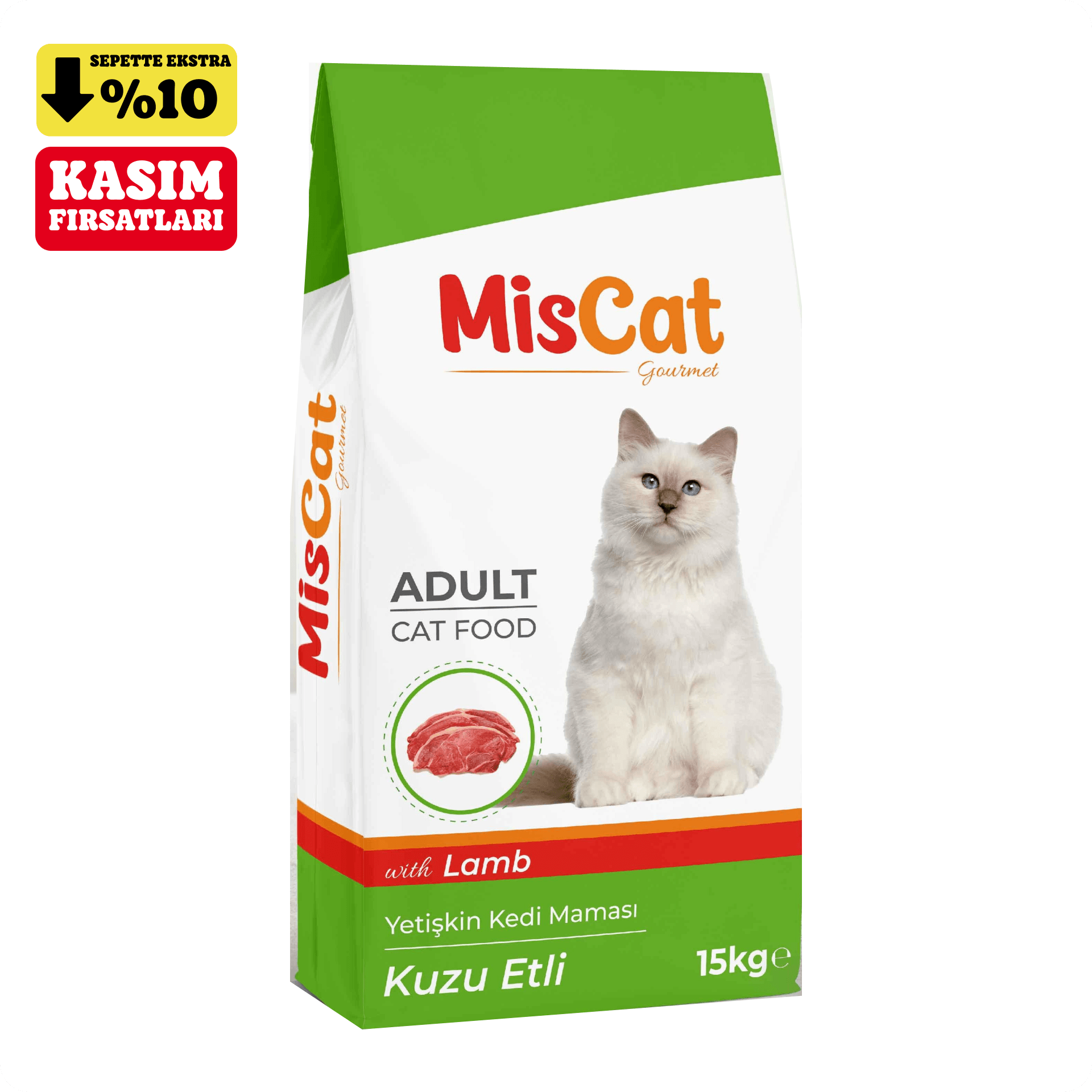 MisCat Gurme Kuzu Etli Yetişkin Kedi Maması 15 kg