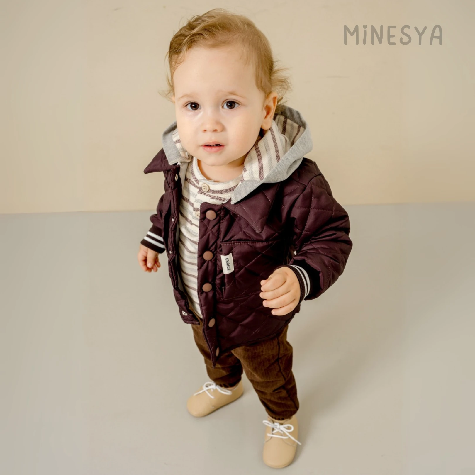 Oeko-Tex Sertifikalı Erkek BebekKapitone Montlu Kadife Pantolonlu 3’lü Takım