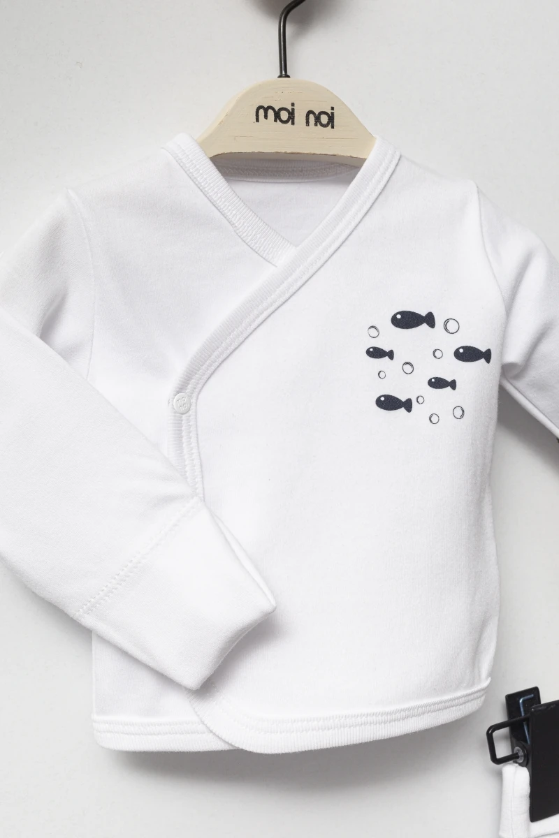 Oeko-Tex Sertifikalı Captain 10’lu Kendinden Eldivenli Erkek Bebek Yenidoğan Hastane Çıkışı Seti