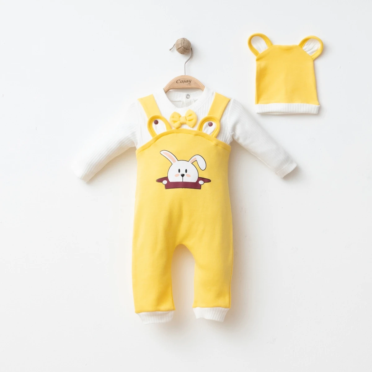 Organik Pamuk (GOTS) Sertifikalı Tavşan Baskılı 2’li Bebek Takımı