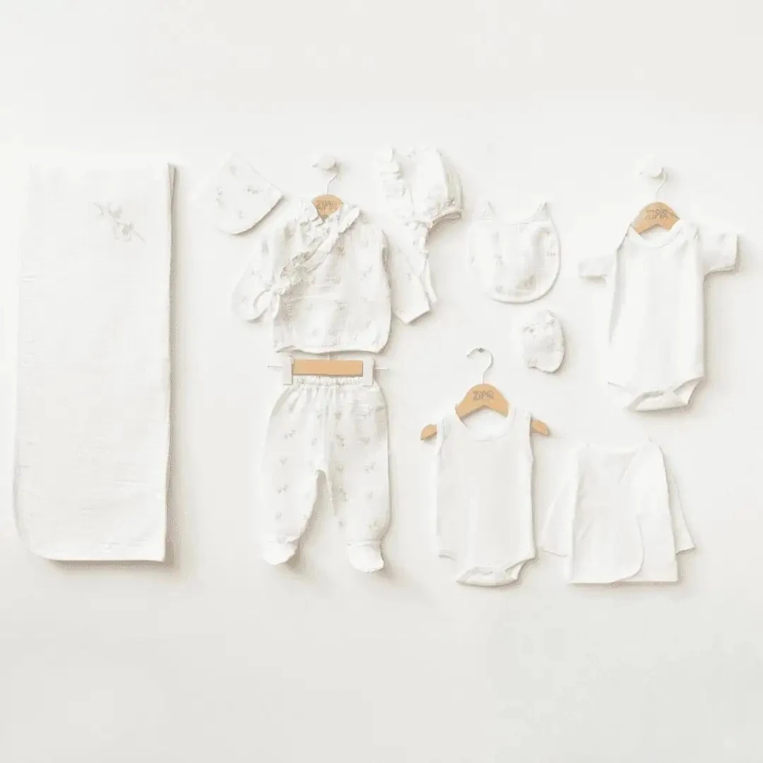 Müslin Kız Bebek 10'lu Hastane Çıkışı Seti