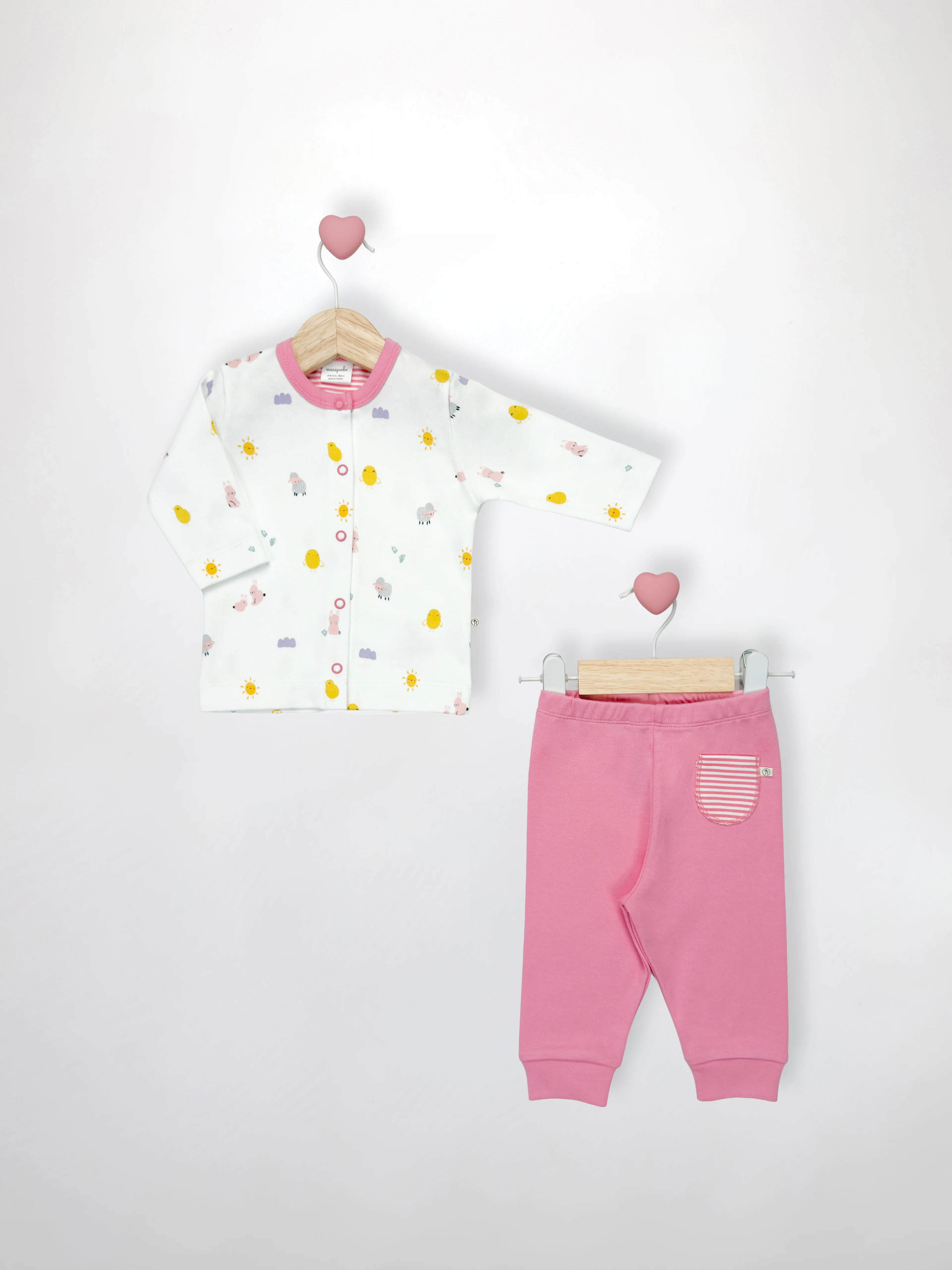 Oeko-Tex Sertifikalı Kız Bebek Yumuşacık 2’li Pijama Takım 