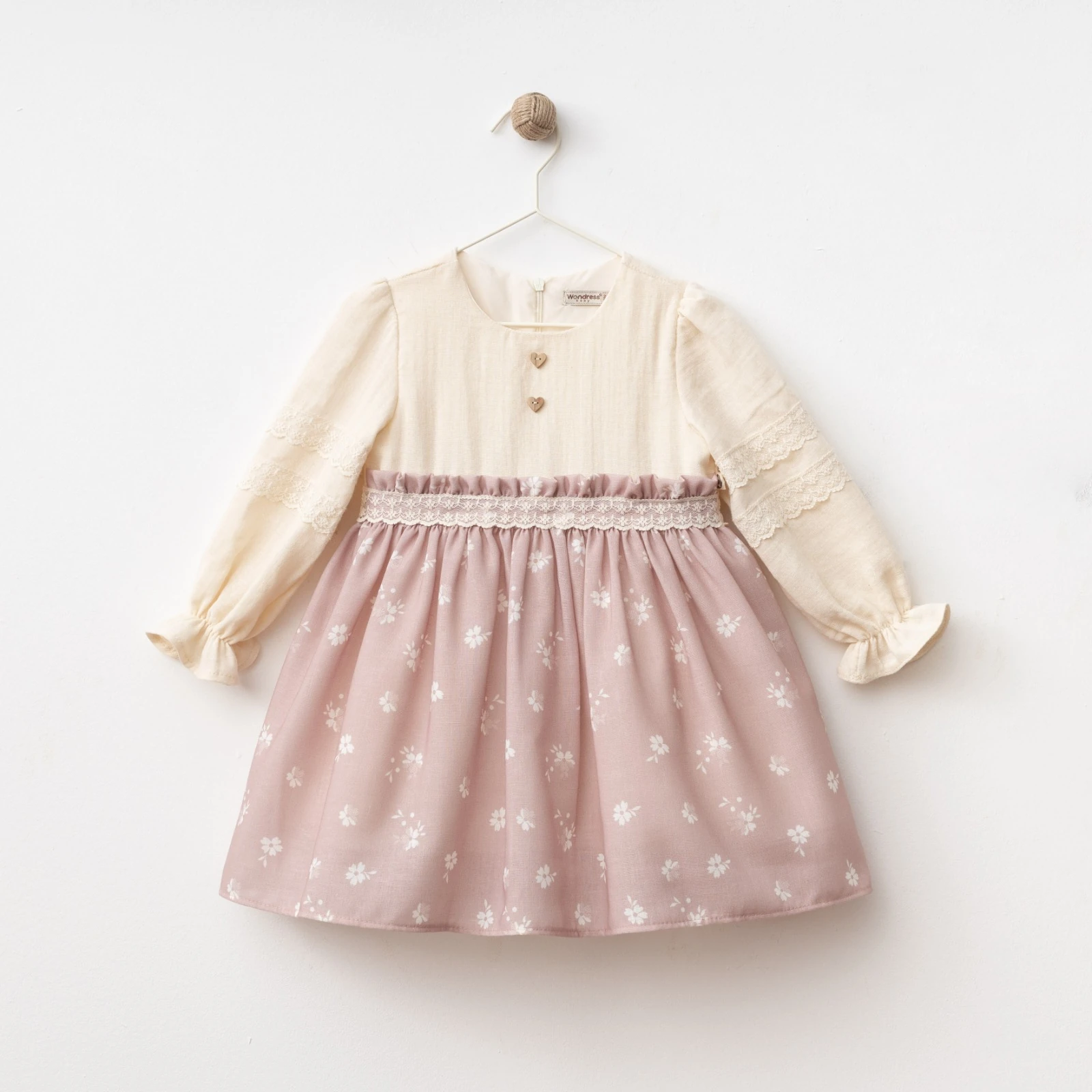 Kız Bebek Desenli Zarif Tasarımlı Melisa Müslin Kız Bedek Elbise