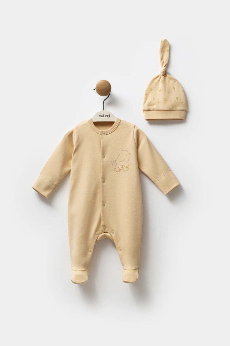 Oeko-Tex Sertifikalı 3’lü Sonbahar Kuş Desenli Kız Bebek Seti