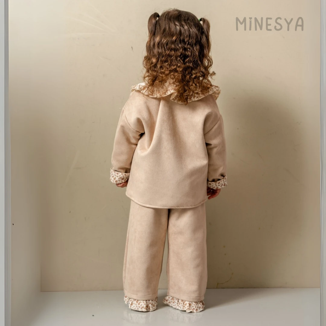 Oeko-Tex Sertifikalı Kız Bebek 3’lü Süet Takım